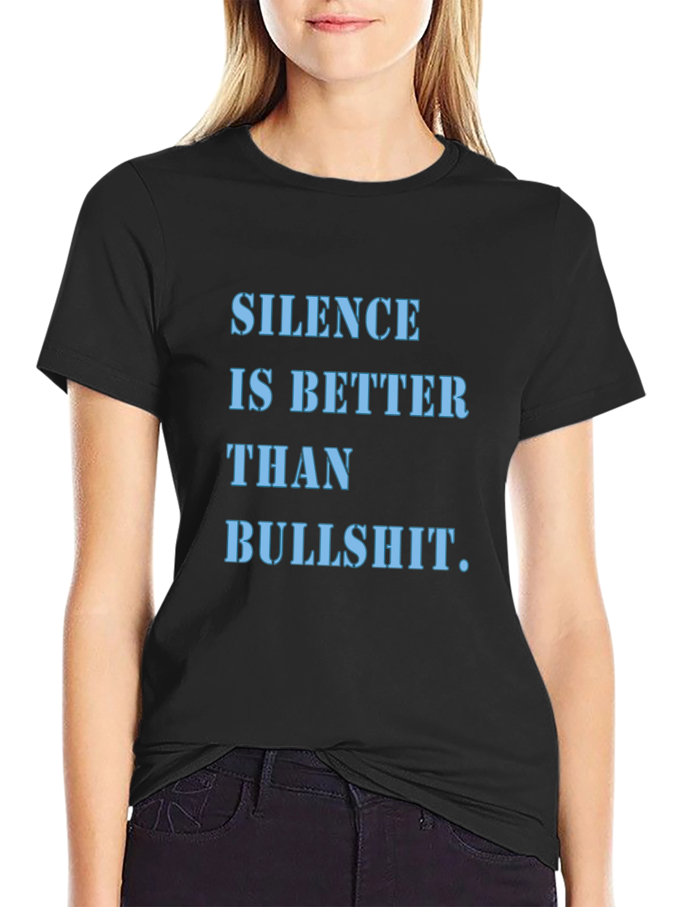 Black Silence is Better T-Shirt | Funny Slogan Tee view 2
