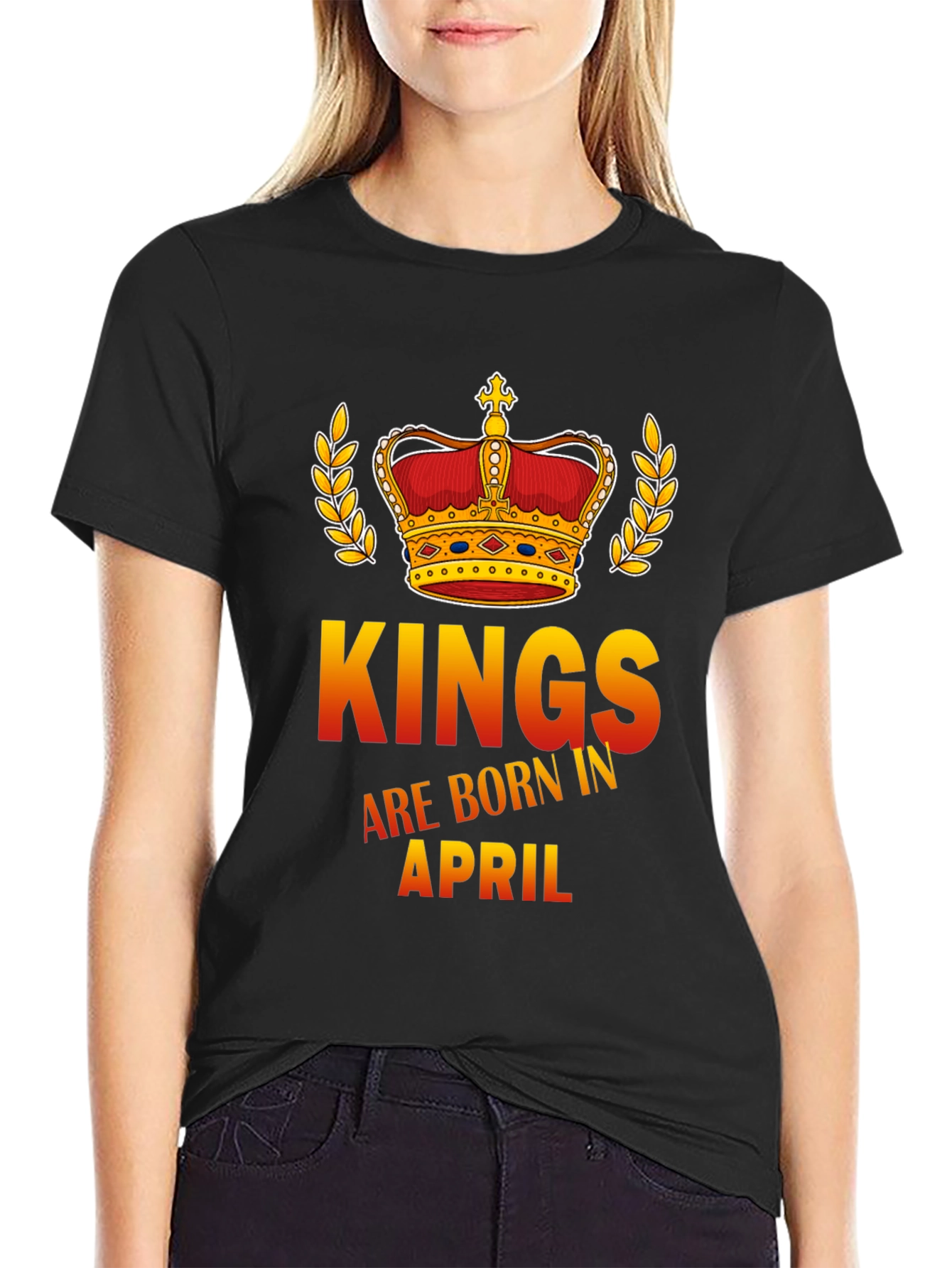 Black Kings Are Born In April Graphic Tee view 2