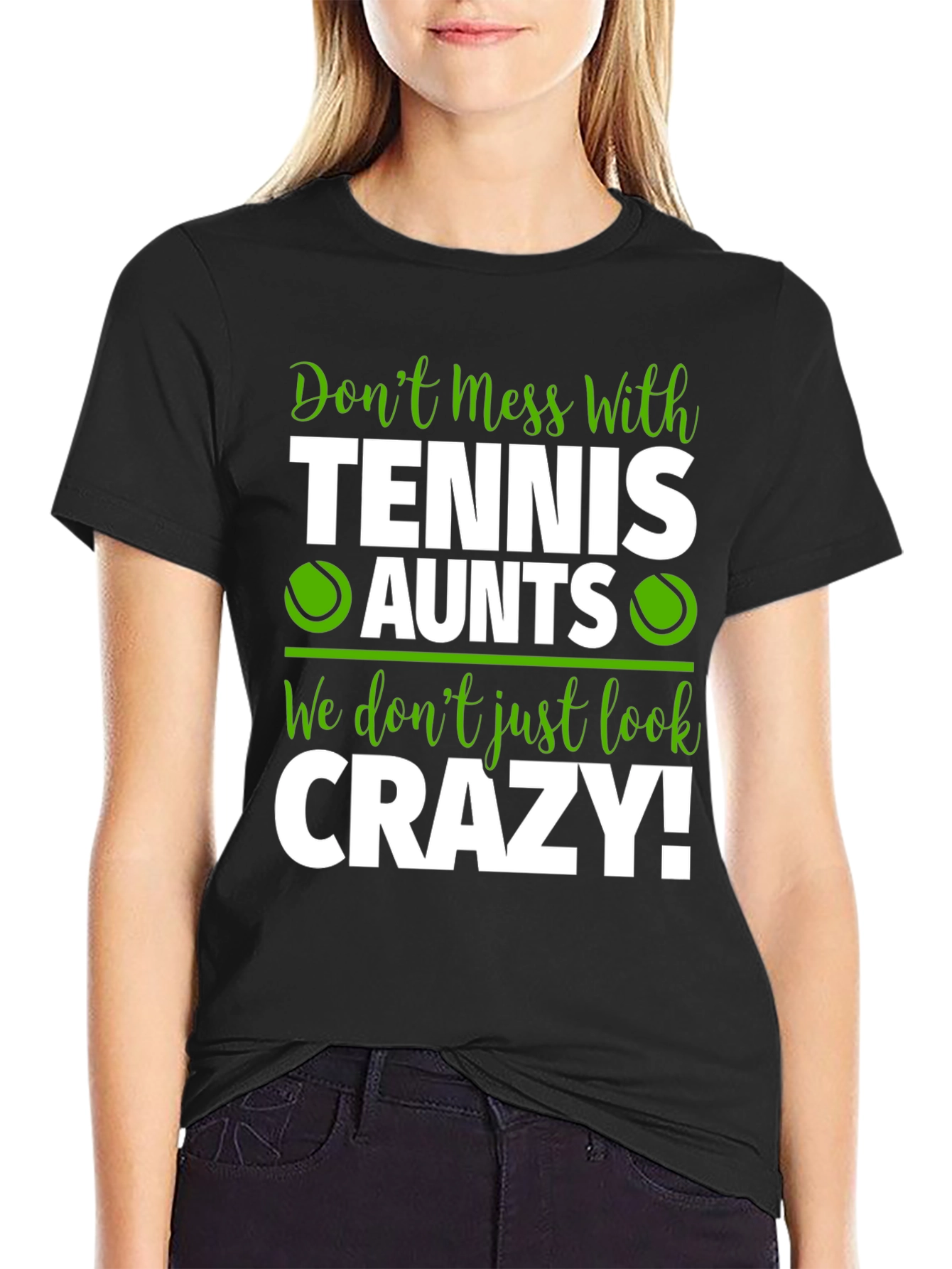 Black Tennis Aunts Graphic Tee - Don't Mess With Us! view 2