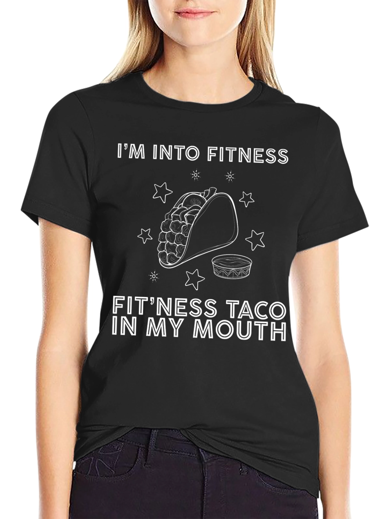 Black Fitness Taco Graphic Tee view 2