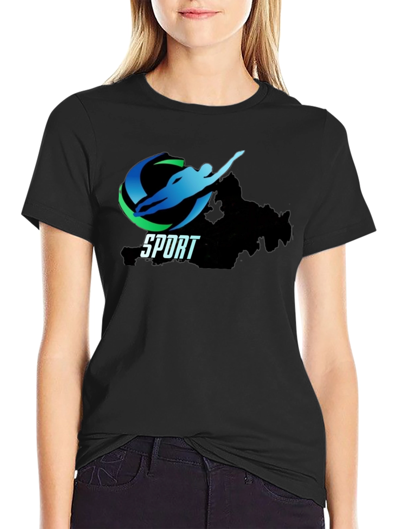 Men's Black Sport Graphic Tee - 2