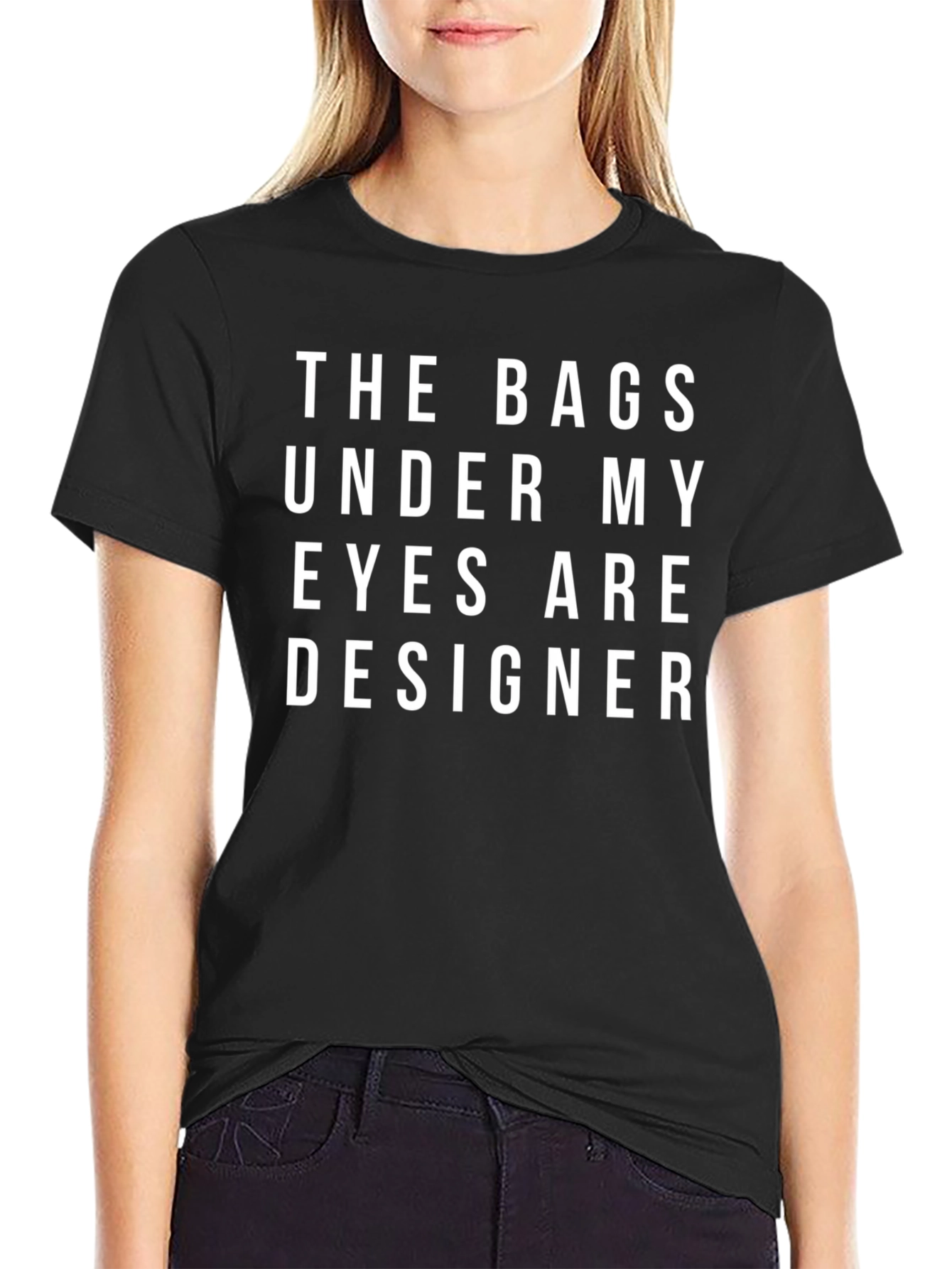 Black Designer Bags T-Shirt: Funny Sarcastic Graphic Tee view 2