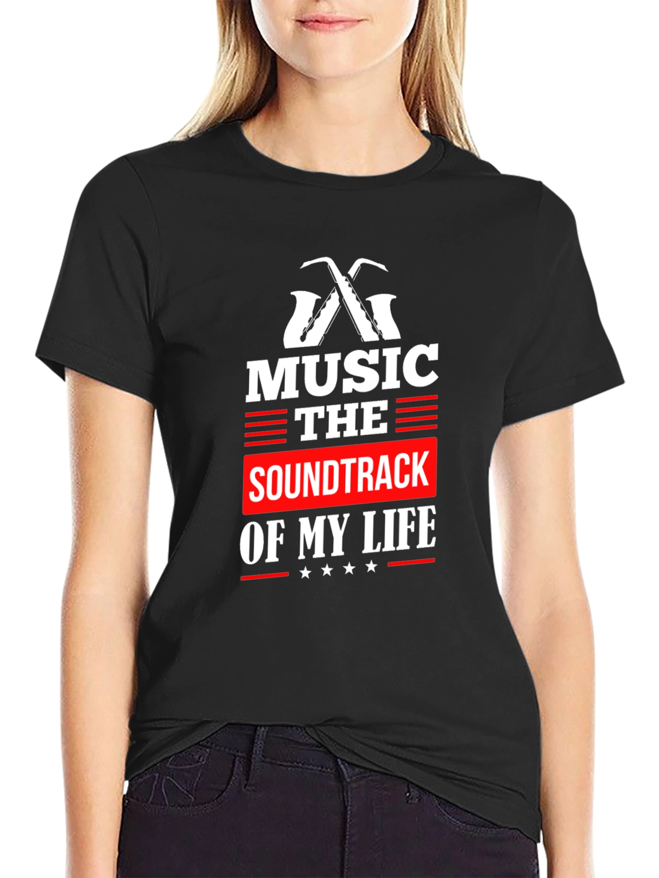 Black Music is the Soundtrack of My Life Black Graphic Tee view 2