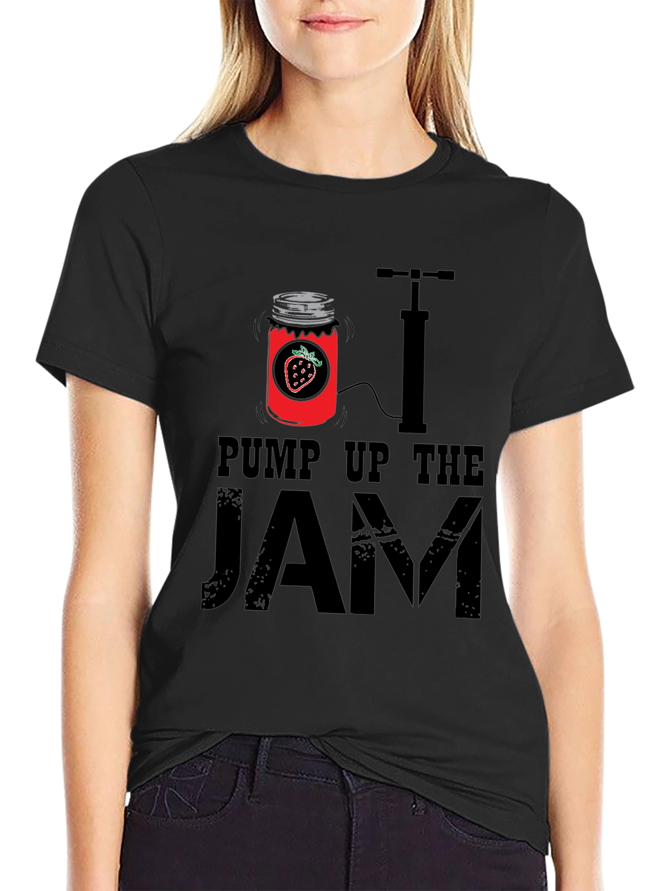 Black Pump Up The Jam T-Shirt - Novelty Graphic Tee view 2