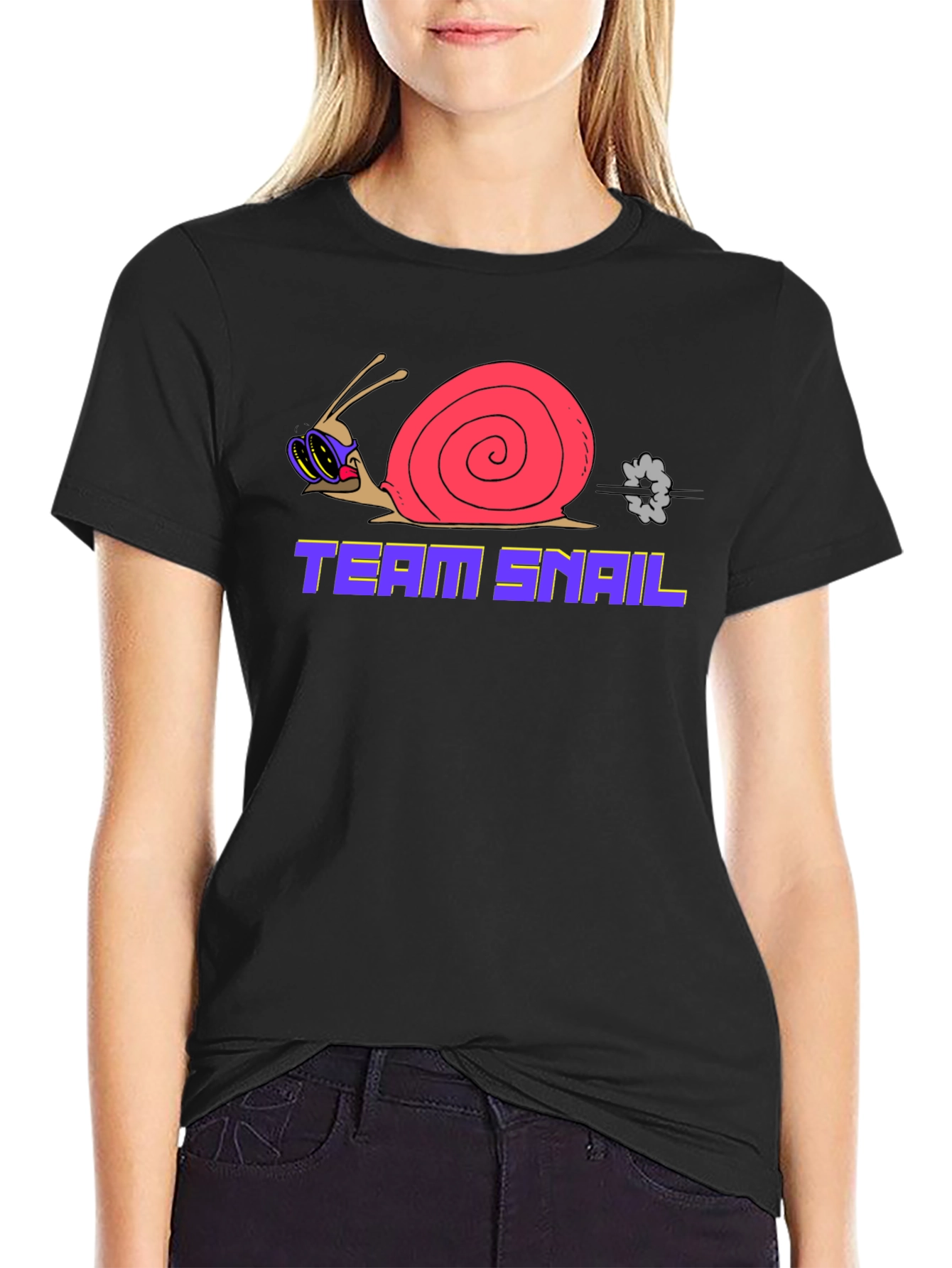 Black Team Snail Graphic T-Shirt - Black view 2