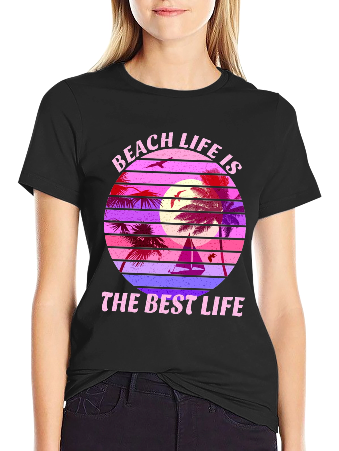 Black Beach Life T-Shirt view 2
