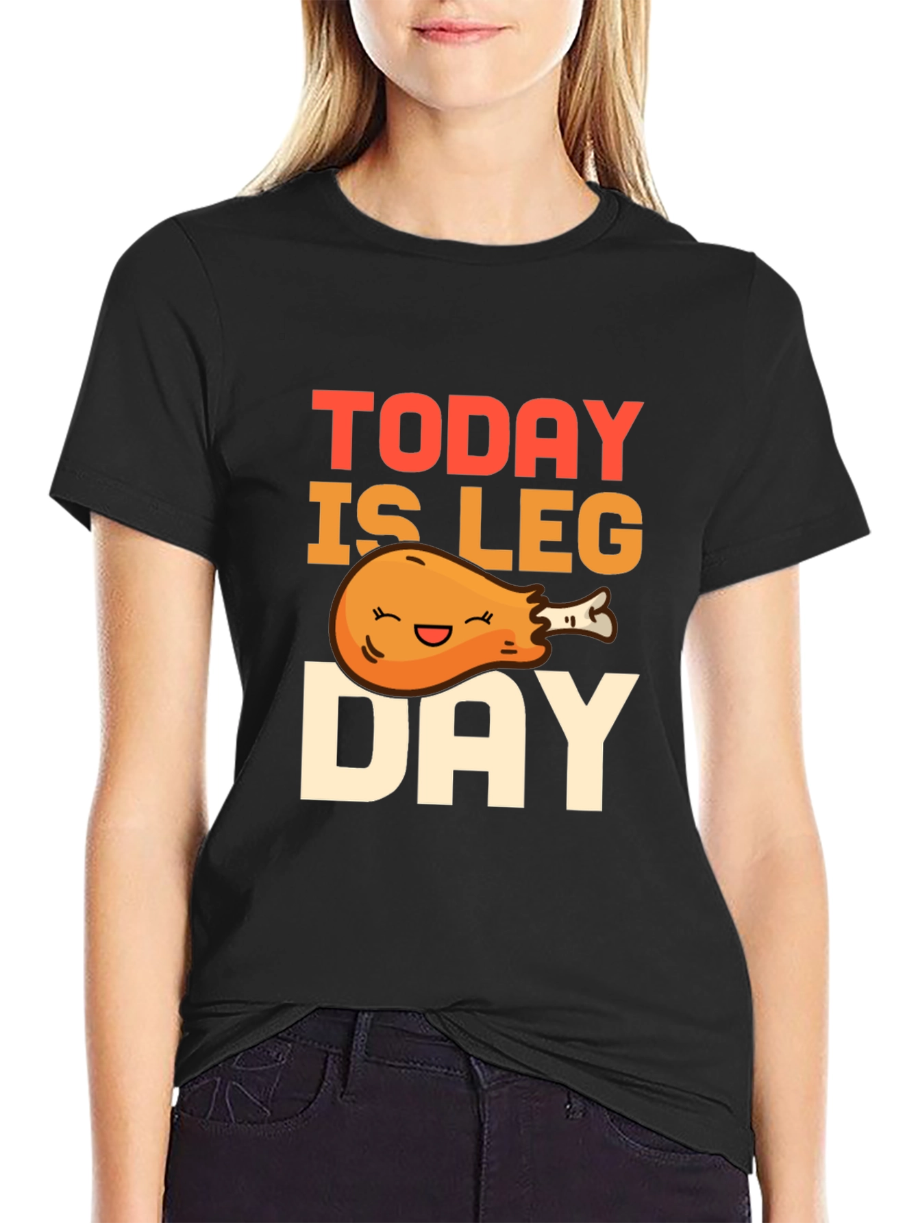 Black Today is Leg Day T-Shirt - Funny Workout Tee view 2