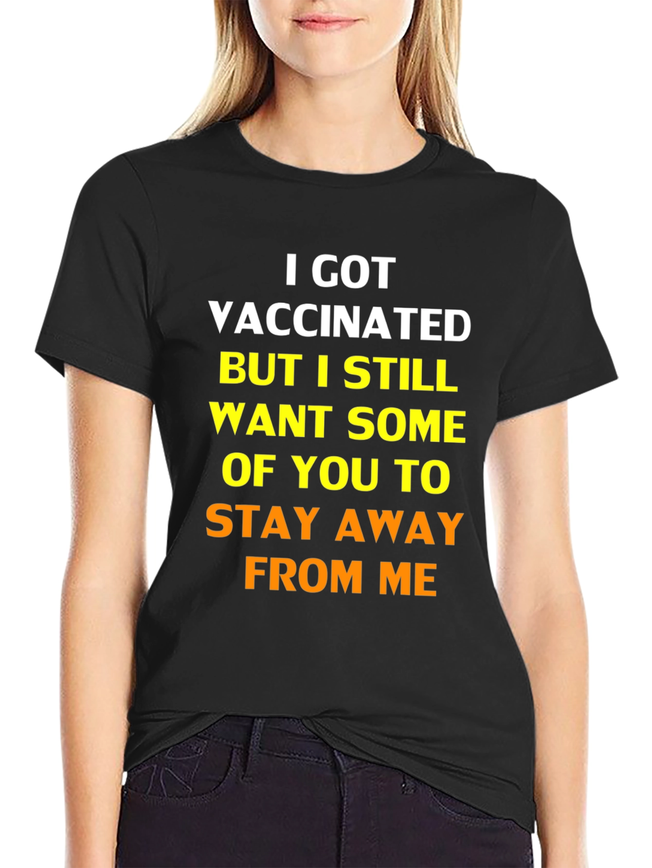 Black I Got Vaccinated Graphic Tee - Funny Statement Shirt view 2