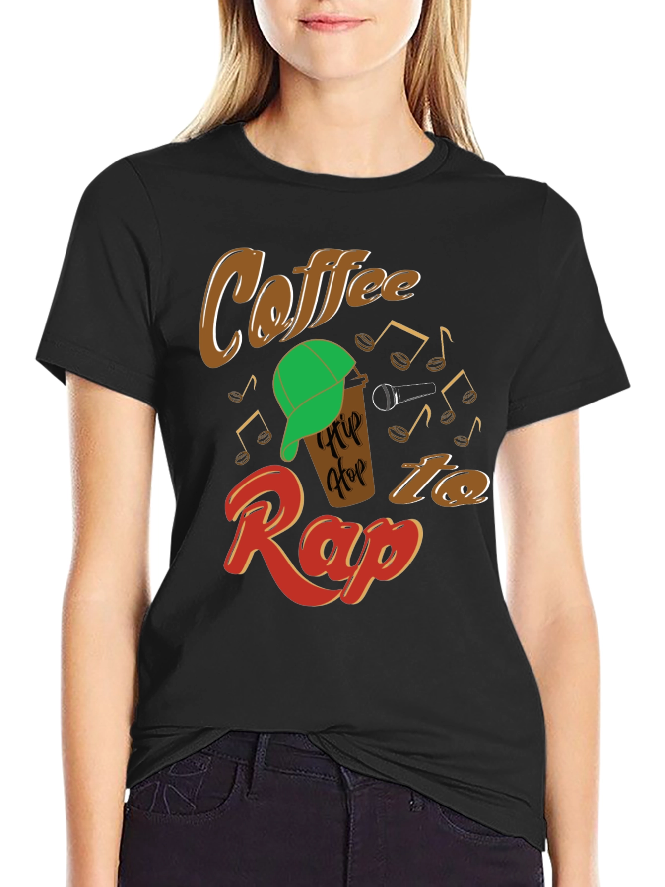 Black Coffee Hip Hop Rap Graphic T-Shirt view 2