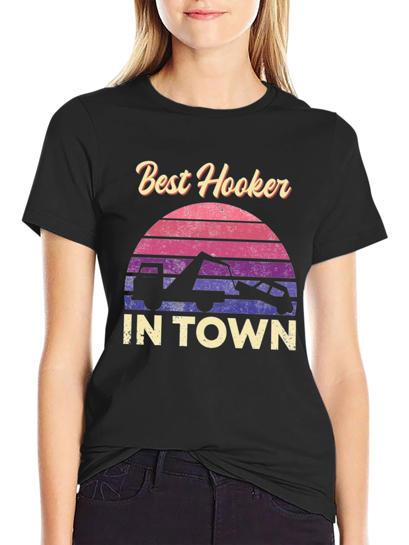 Black Best Hooker in Town Graphic Tee view 2