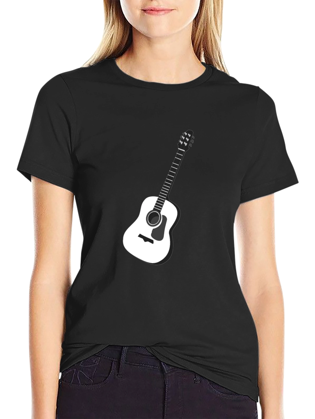 Black Guitar Graphic Tee - Musician T-Shirt view 2