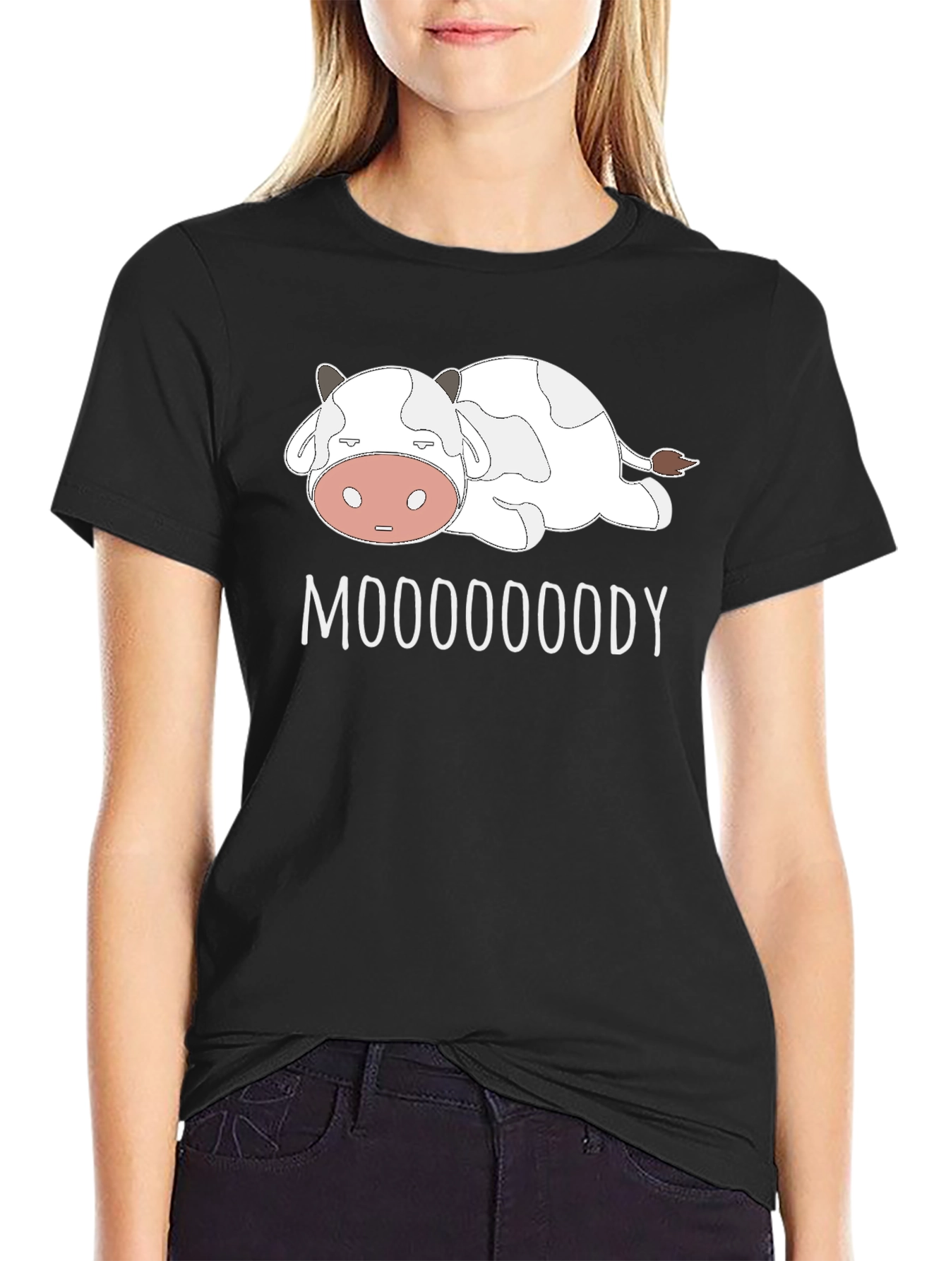 Black Moooooody Cow T-Shirt - Relaxed Fit view 2