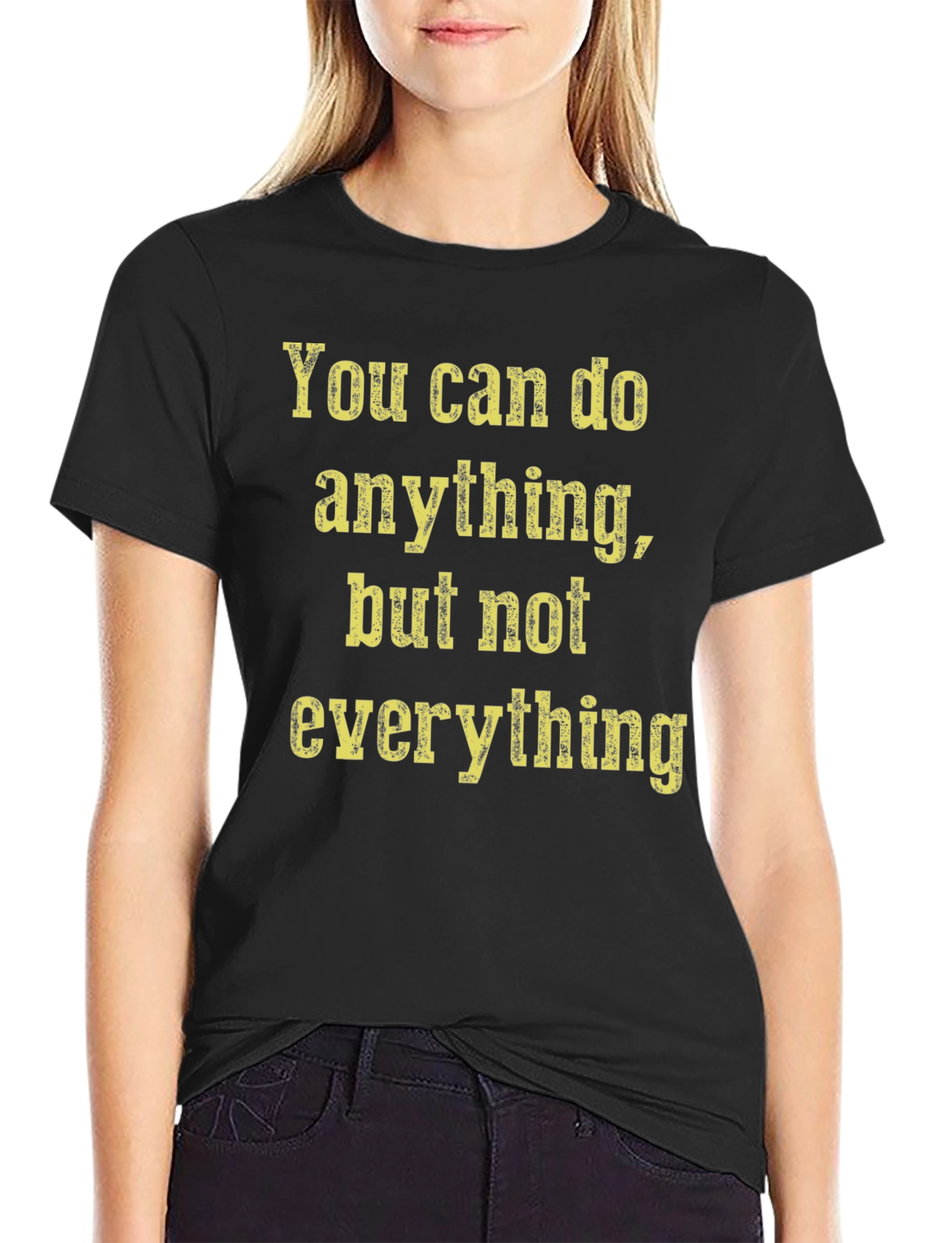 Black Inspirational Graphic Tee: You Can Do Anything T-Shirt view 2