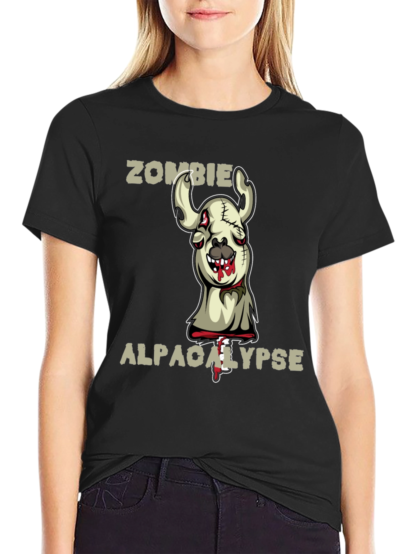 Black Zombie Alpaca-lypse Graphic Tee view 2