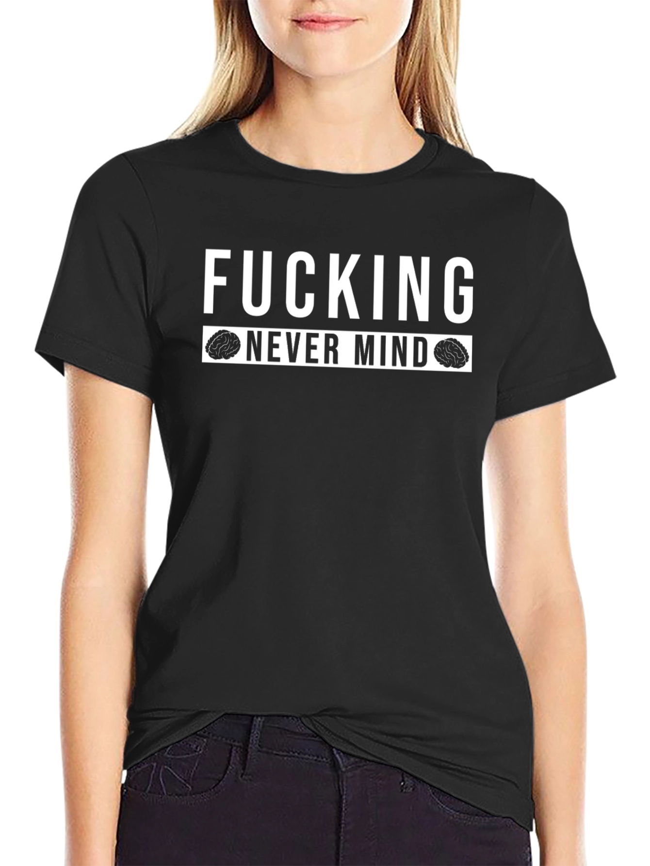Black Fucking Never Mind Graphic T-Shirt view 2