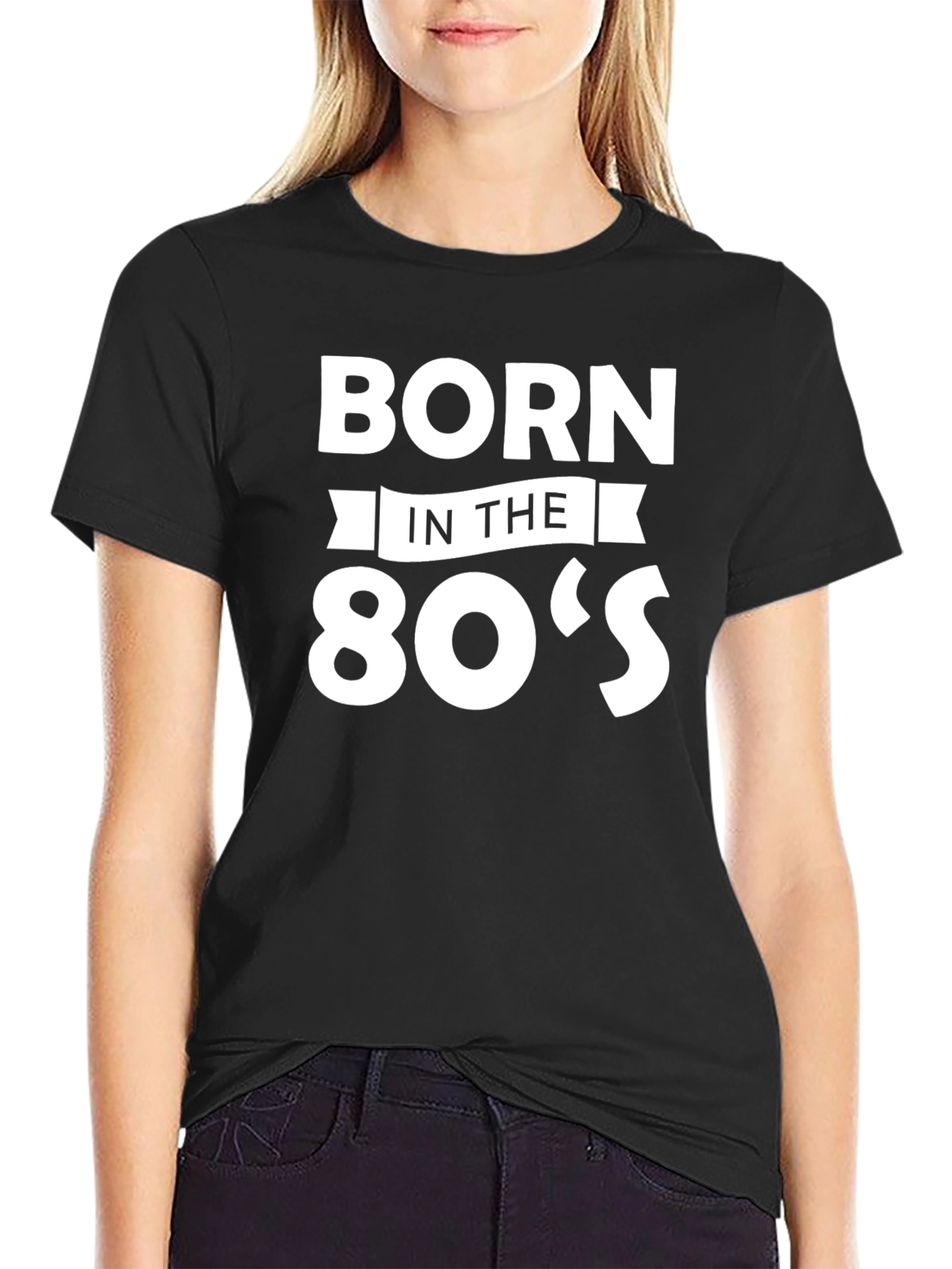 Black Born in the 80's Black T-Shirt view 2