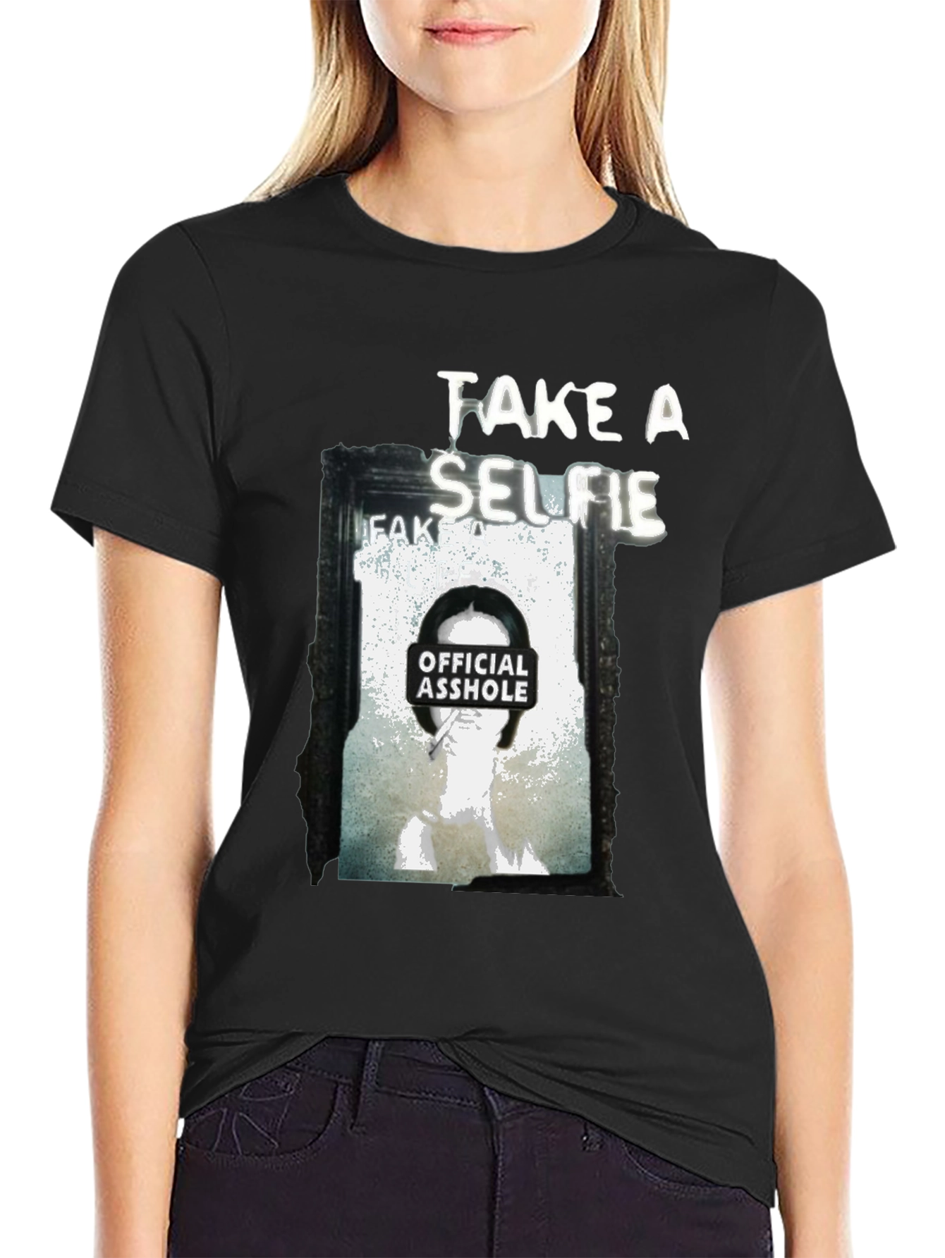 Black Take a Selfie Graphic T-Shirt view 2