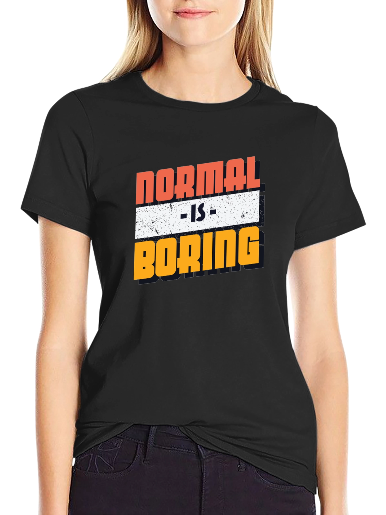 Black Normal is Boring Graphic Tee - Men's Black T-Shirt view 2