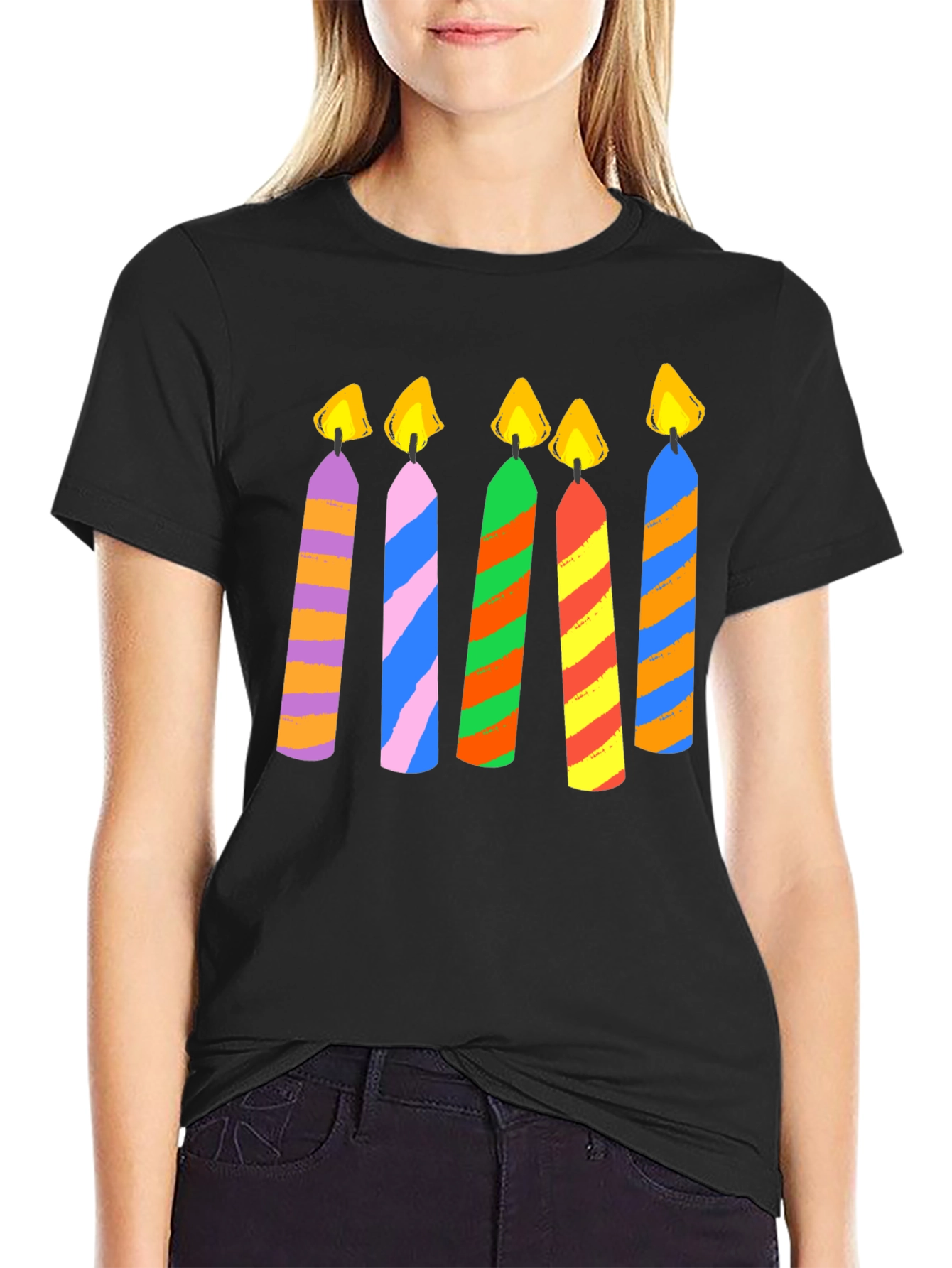 Black Candle Graphic Black T-Shirt view 2
