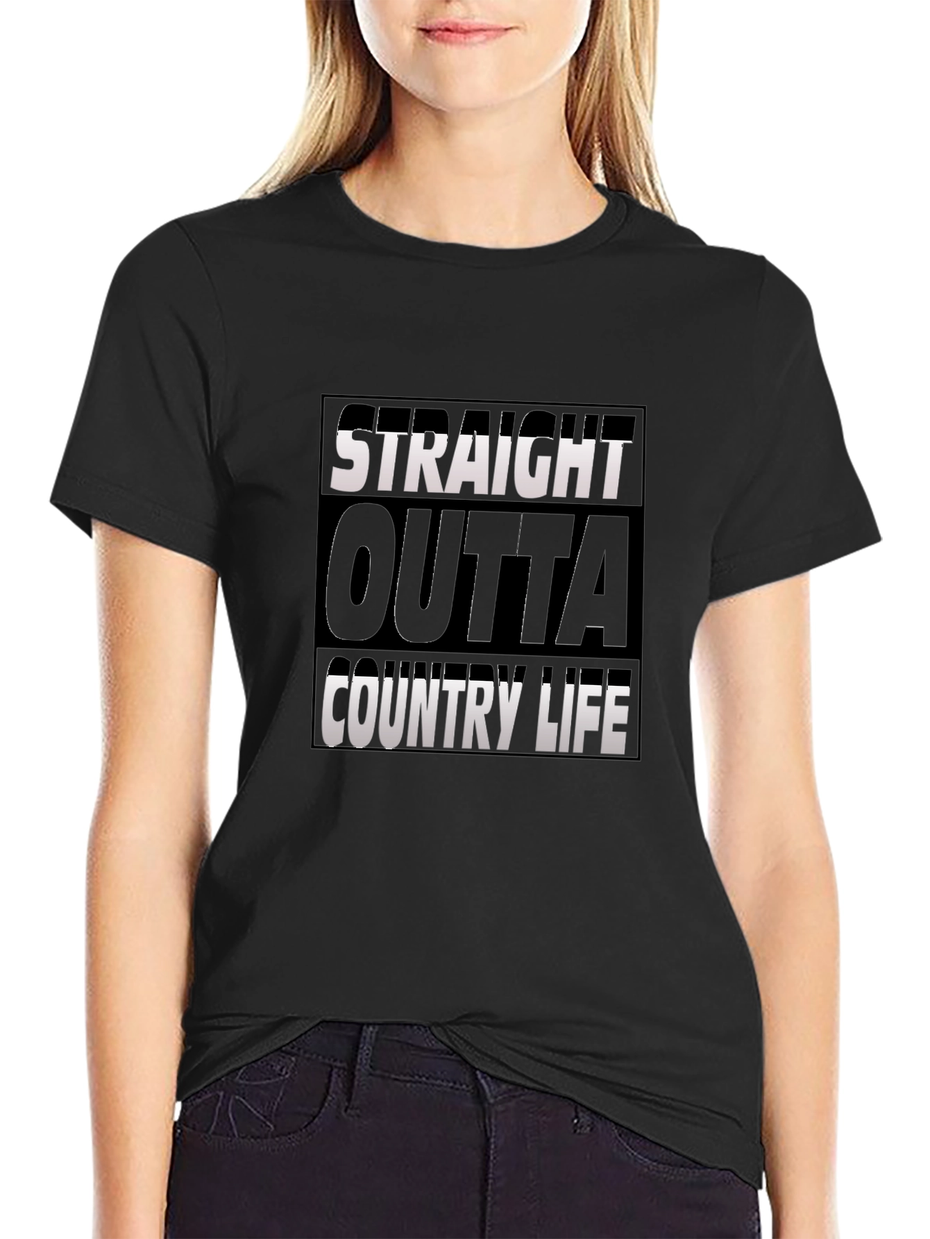 Straight Outta Country Life T-Shirt - Graphic Tee - 2