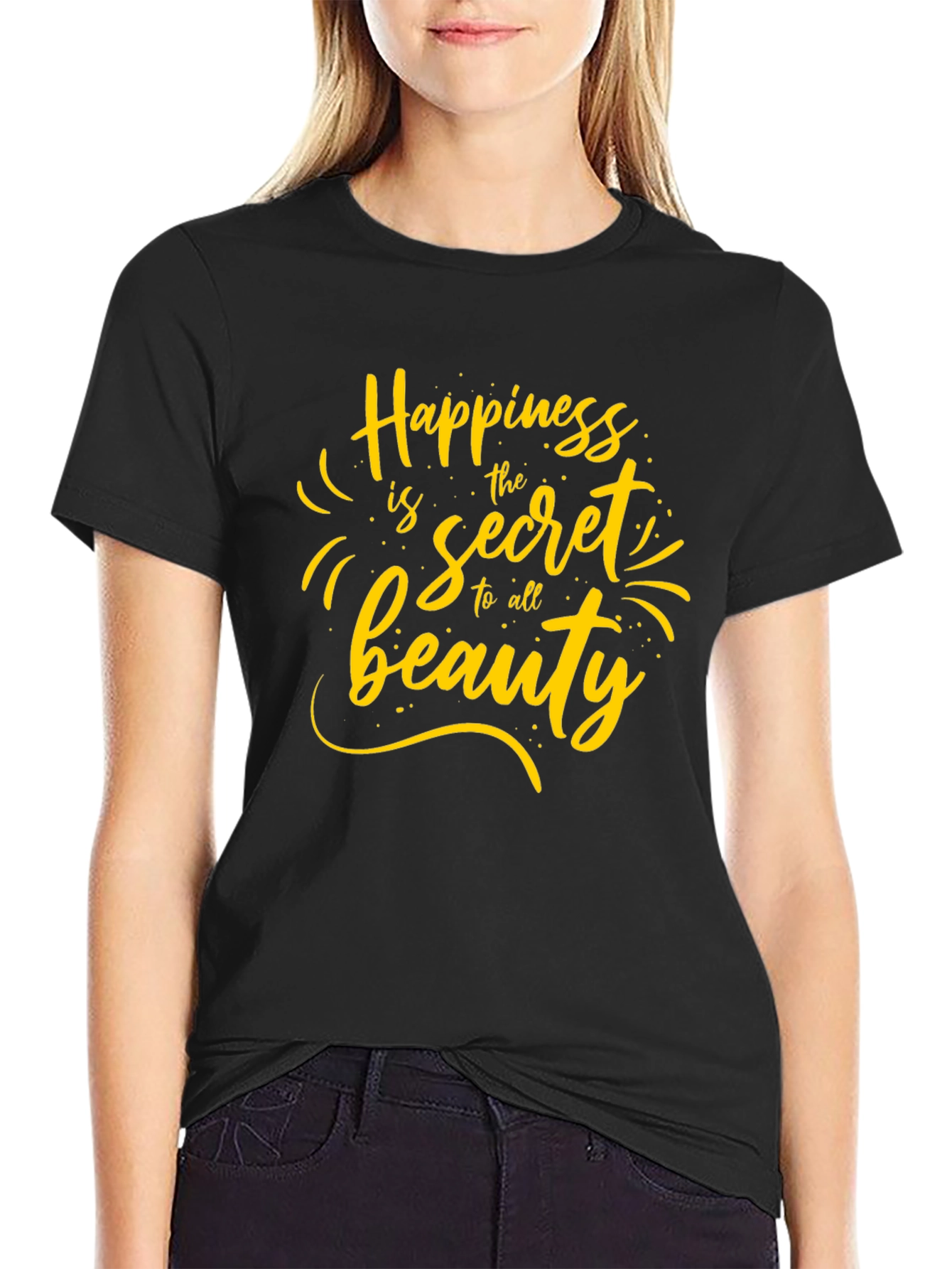 Black Happiness Secret Beauty T-Shirt view 2