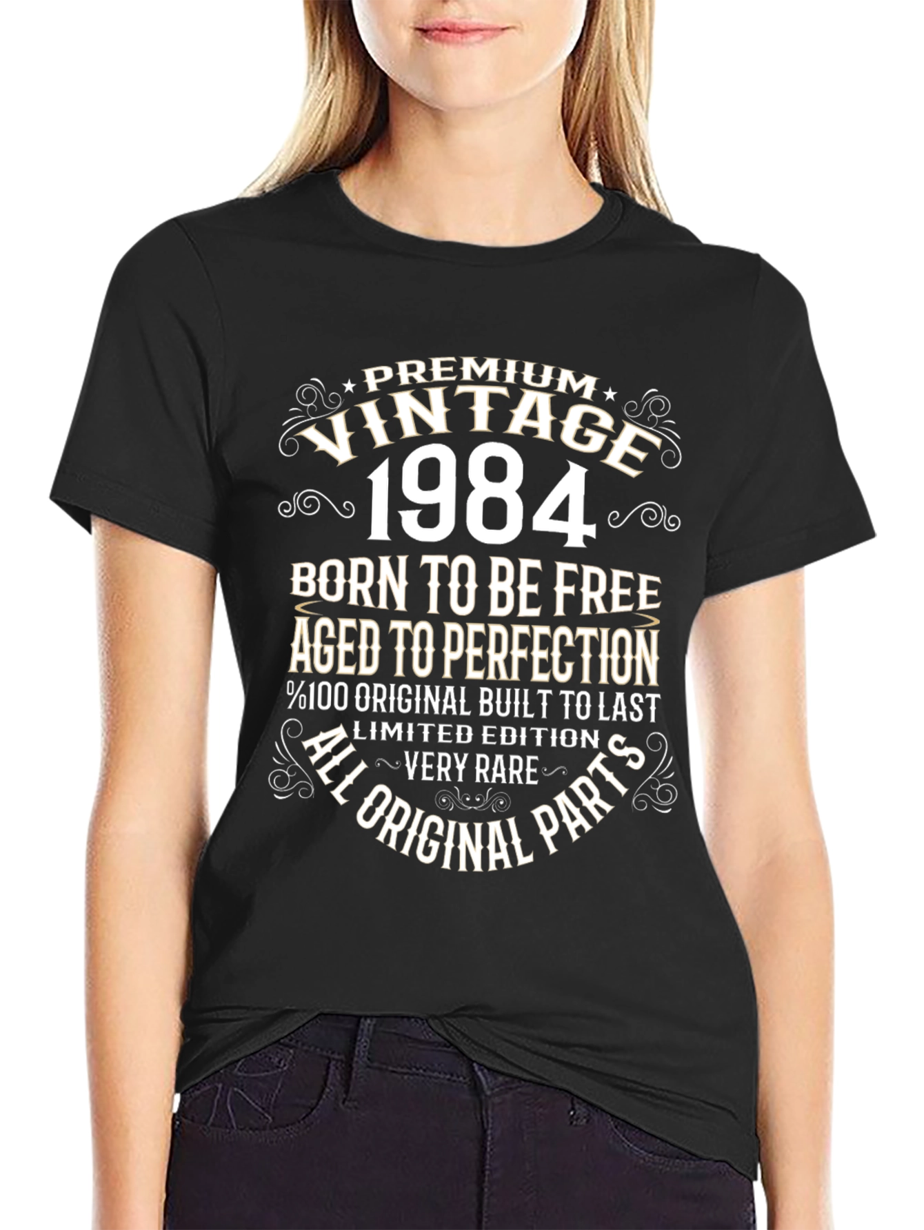Black Vintage 1984 Birthday T-Shirt - Limited Edition view 2