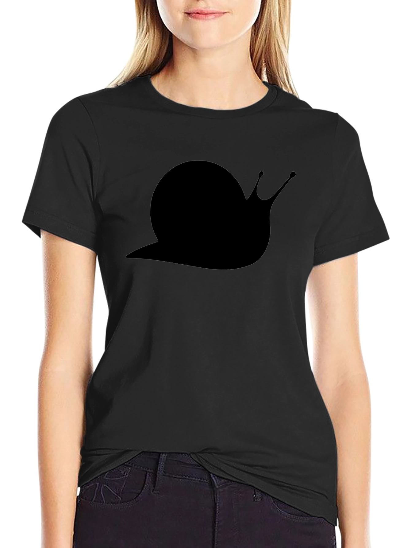 Black Snail Graphic Tee - Black Cotton Casual Shirt view 2