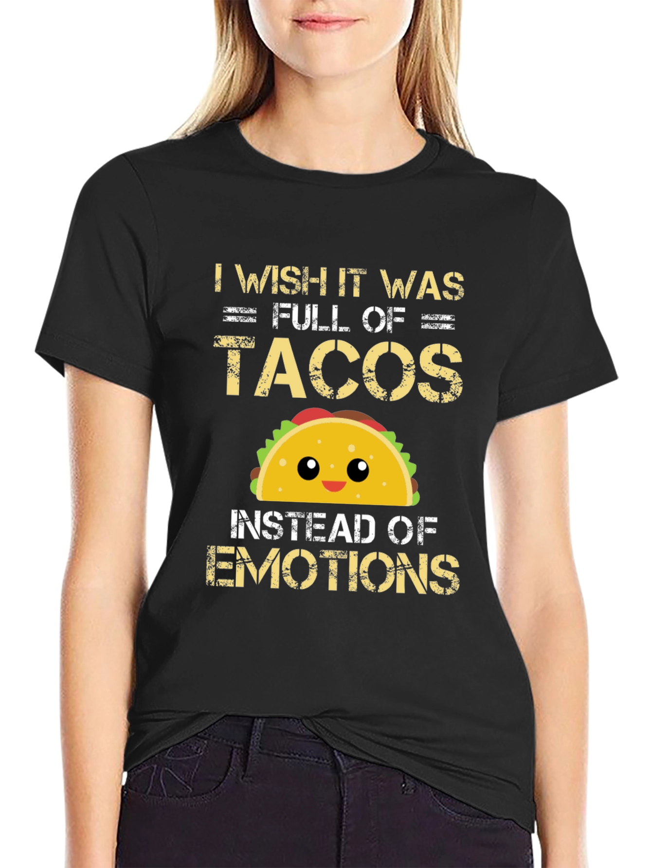 Black Tacos Instead of Emotions Graphic T-Shirt view 2