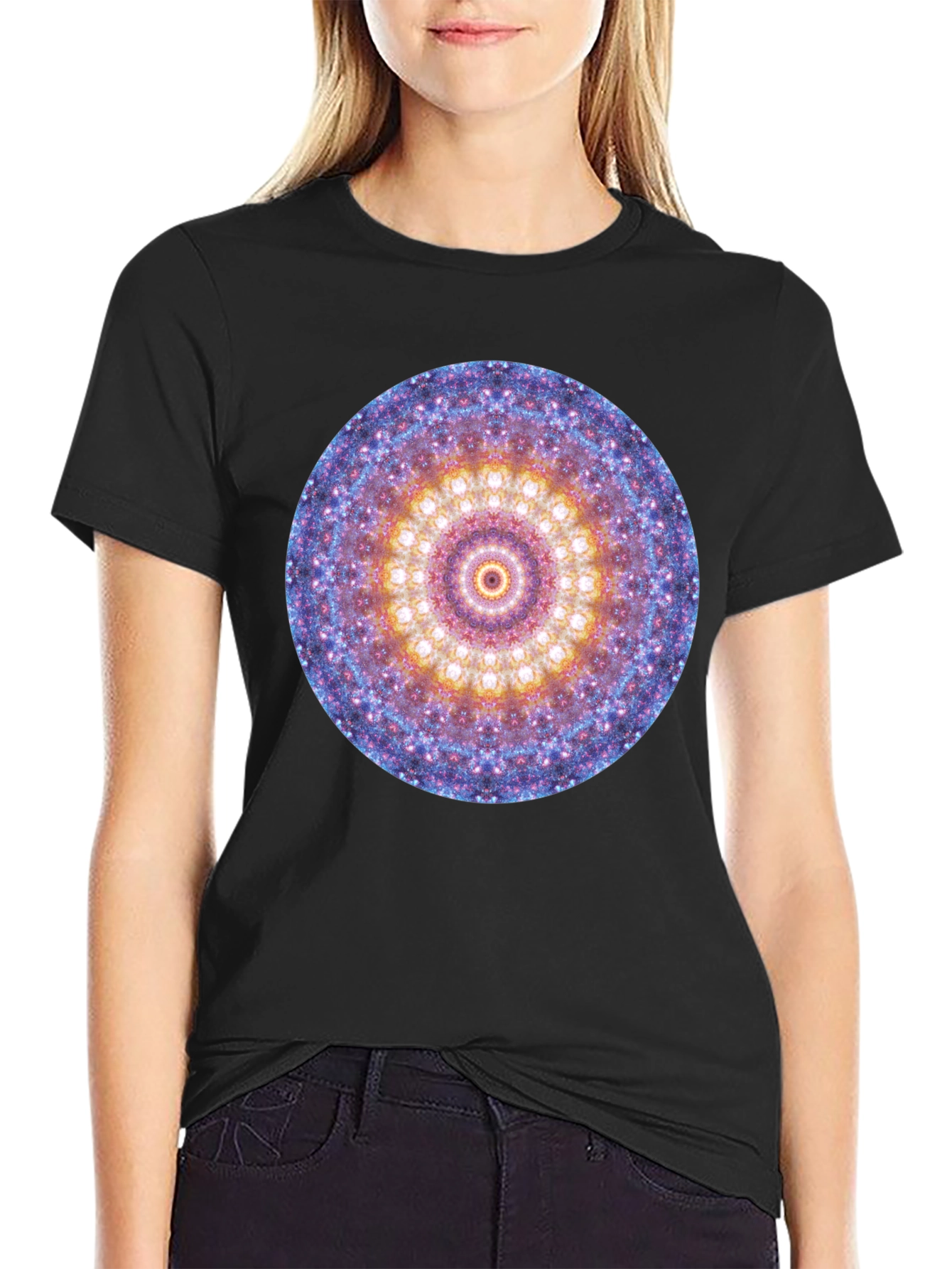 Black Cosmic Mandala Graphic Tee view 2