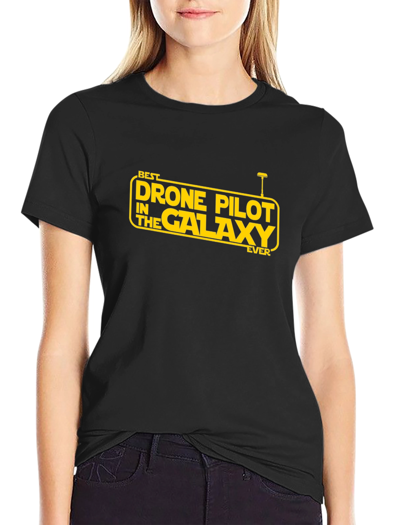 Black Best Drone Pilot T-Shirt - Galaxy Edition view 2