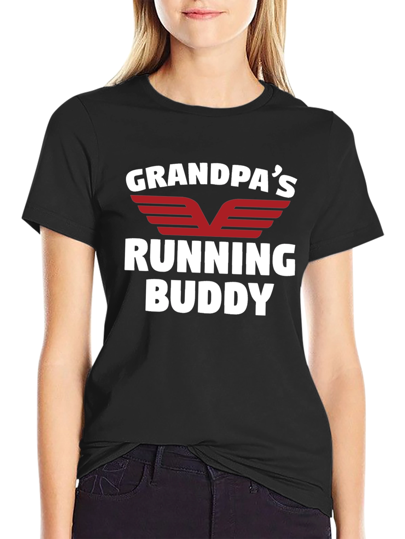 Black Grandpa's Running Buddy T-Shirt view 2