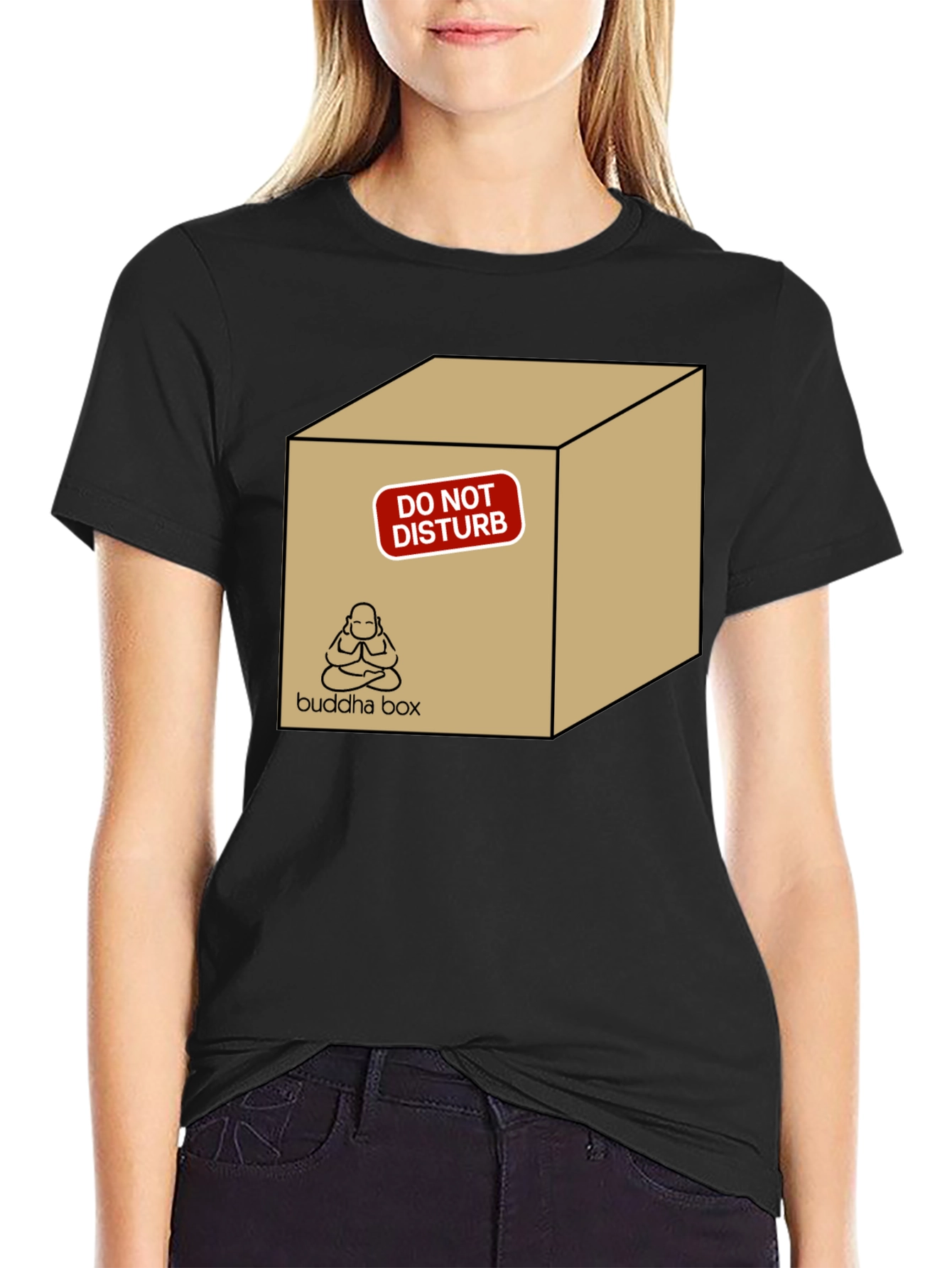 Black Buddha Box Novelty T-Shirt view 2