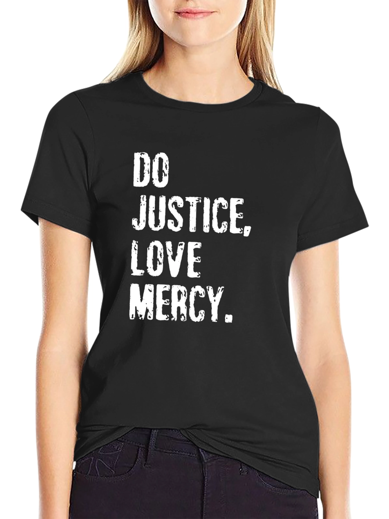 Black Do Justice, Love Mercy Graphic T-Shirt view 2