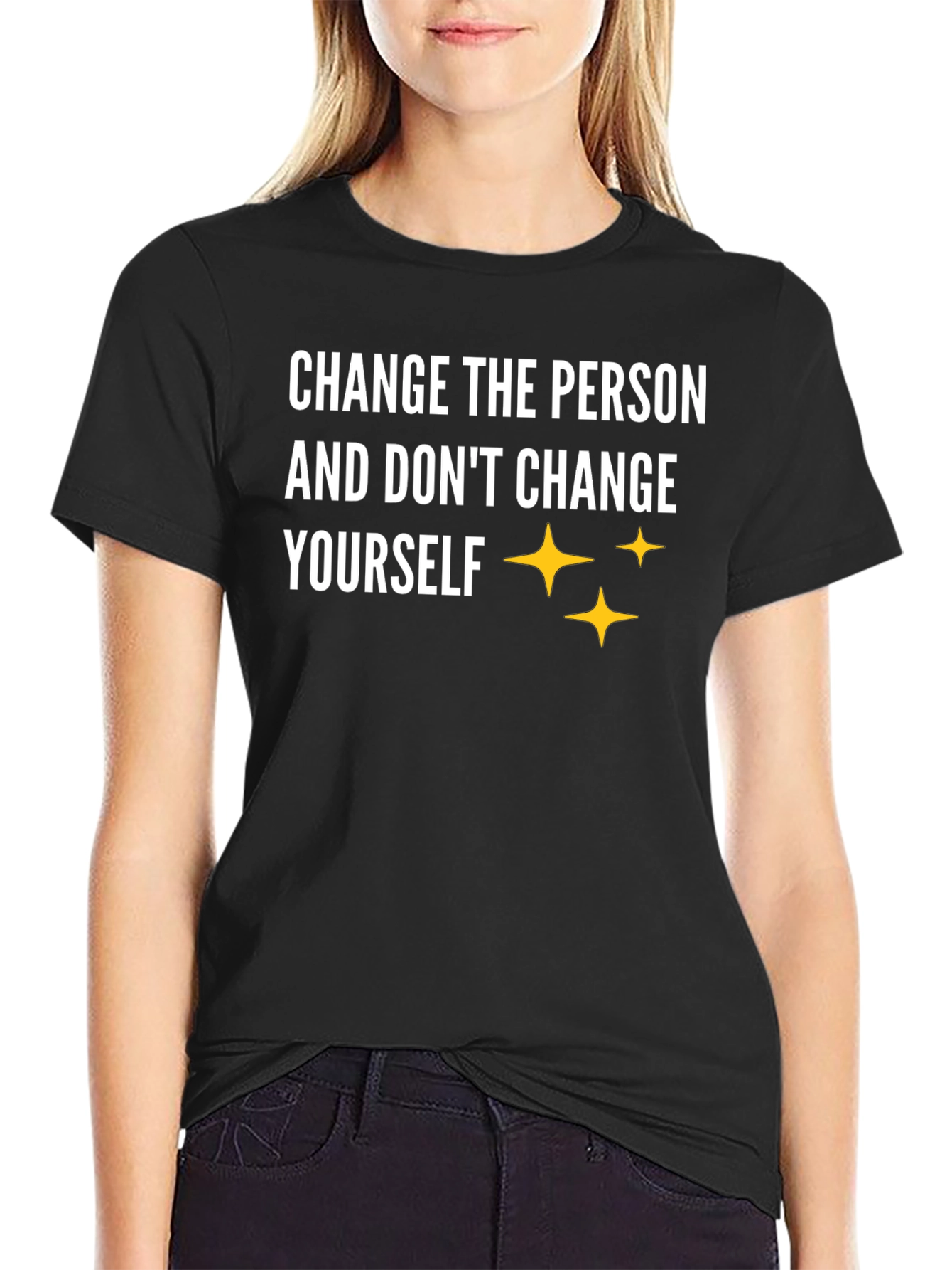 Black Change the Person Graphic T-Shirt view 2