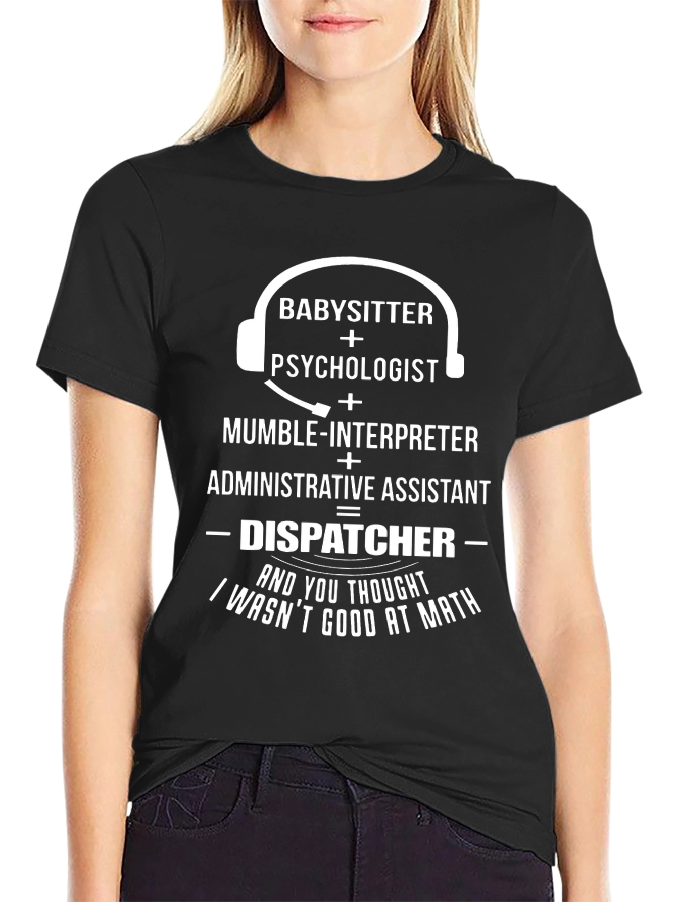 Black Dispatcher T-Shirt: Math Skills & Humor view 2