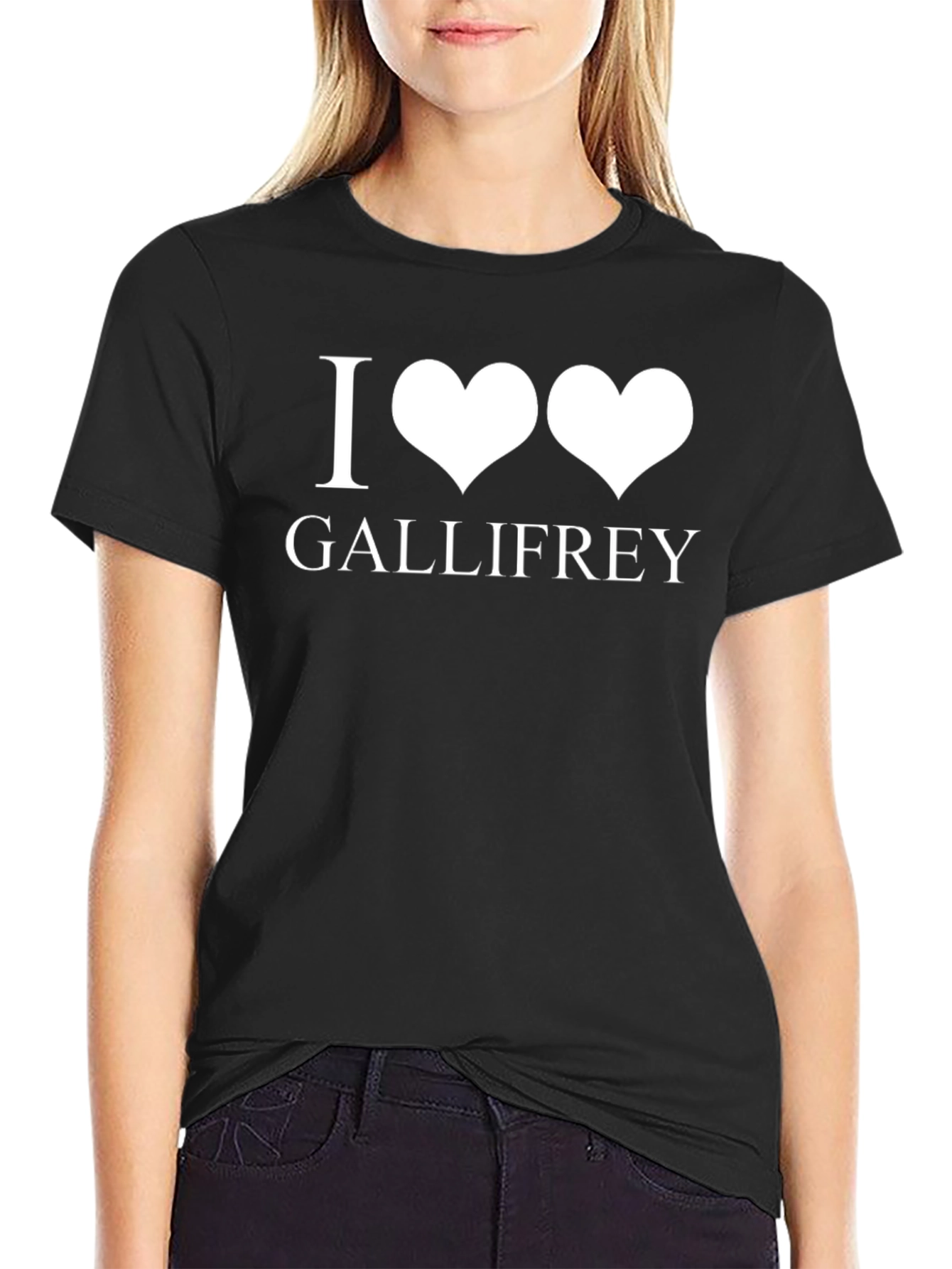 Black I Heart Gallifrey Black T-Shirt view 2