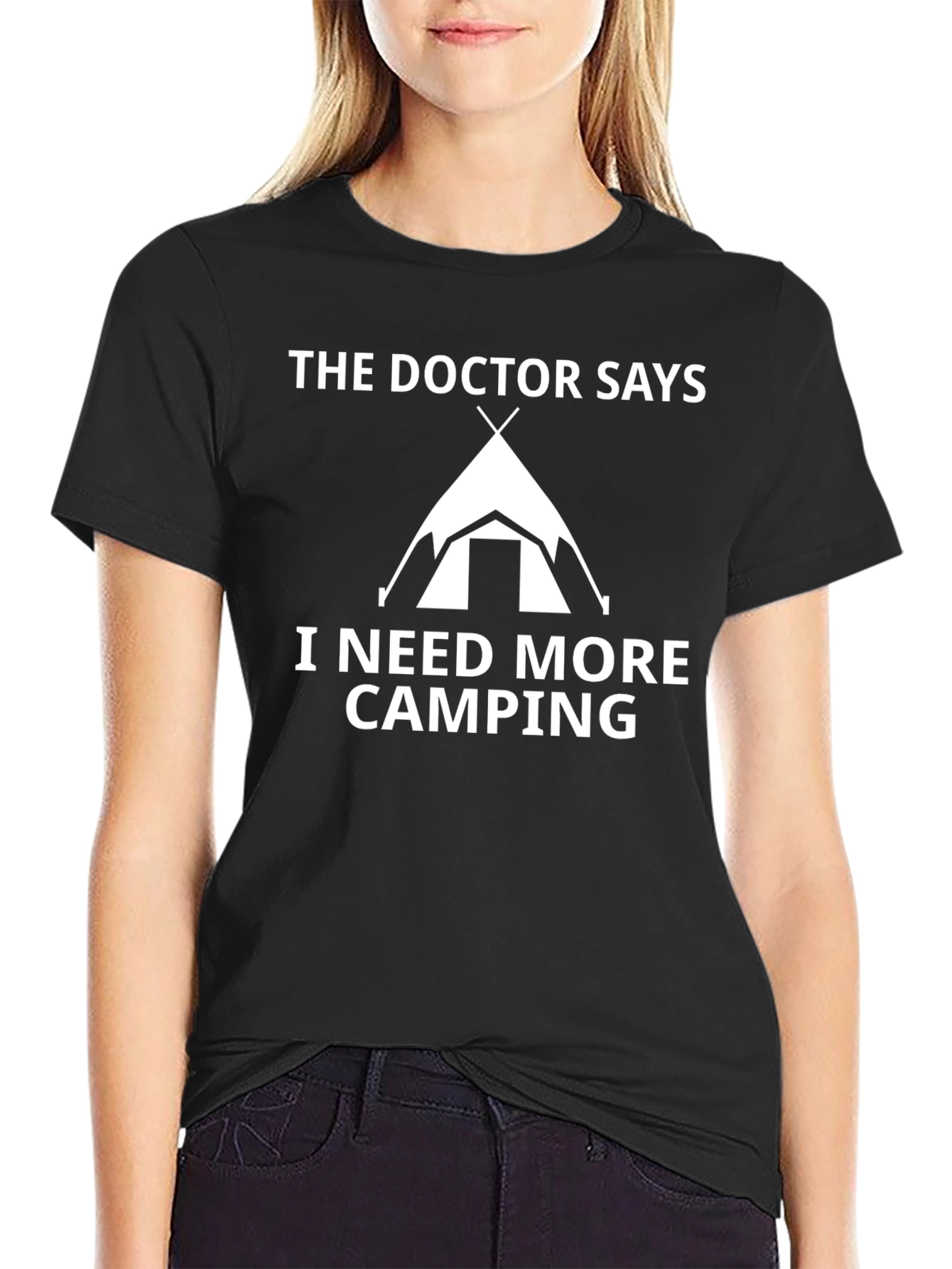 Black Camping Lover T-Shirt - The Doctor Says I Need More Camping view 2