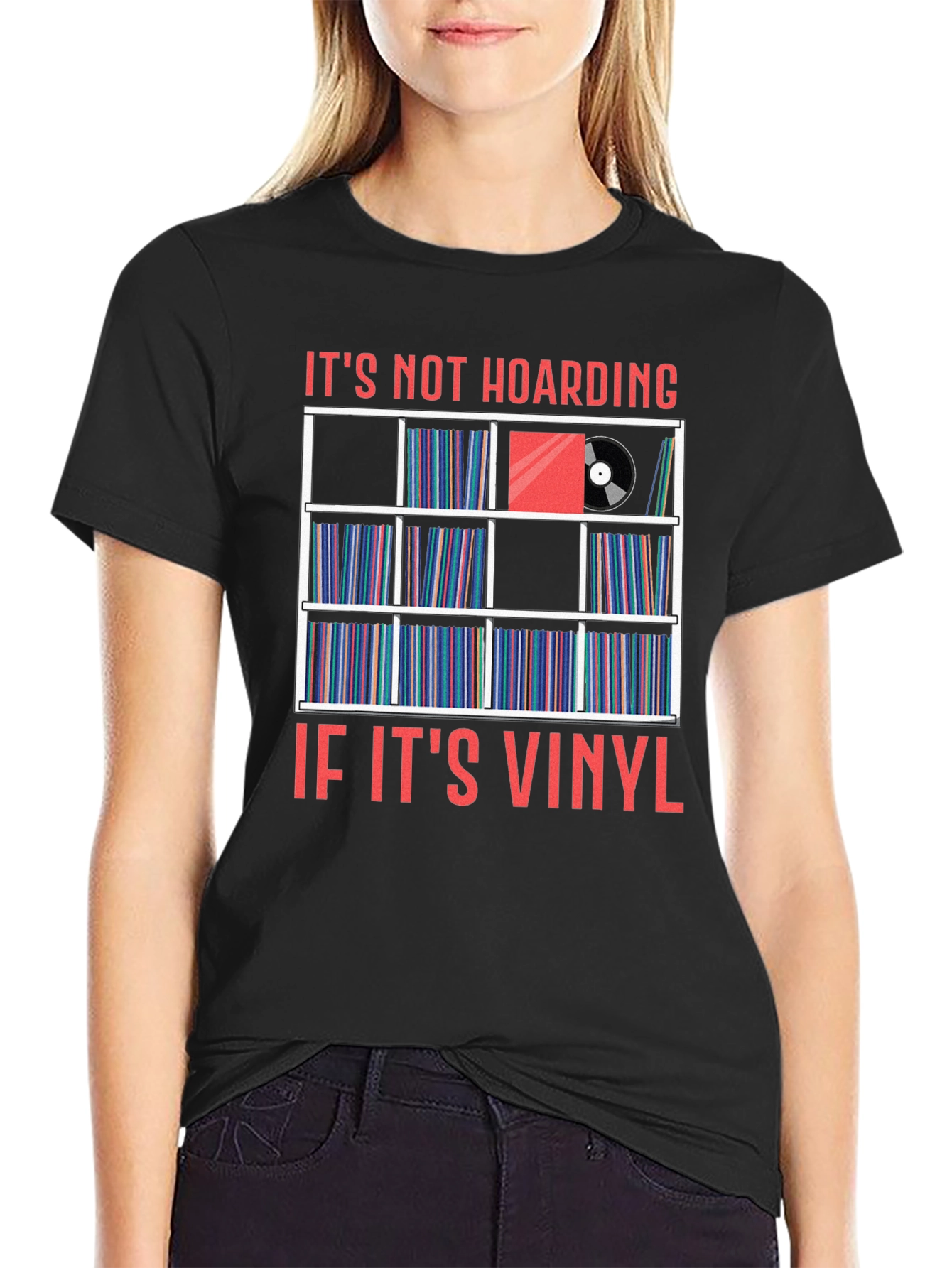Black Vinyl Record Collector T-Shirt - It's Not Hoarding view 2