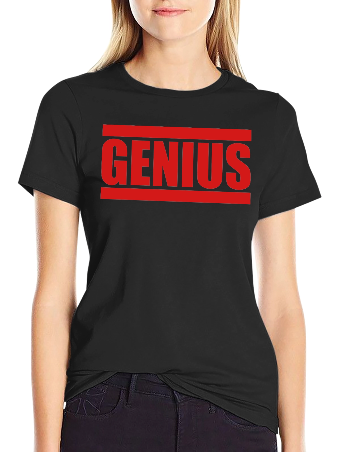 Black Genius Graphic Tee - Bold Statement T-Shirt view 2