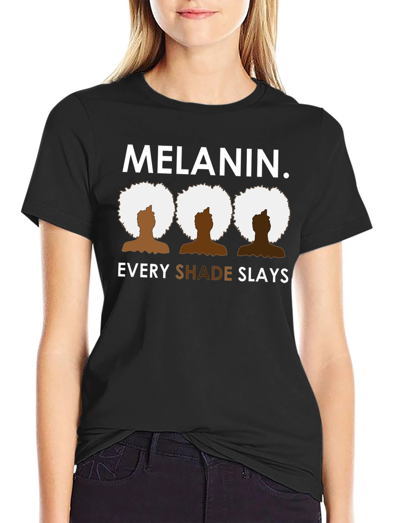 Black Melanin Every Shade Slays Black Graphic Tee view 2