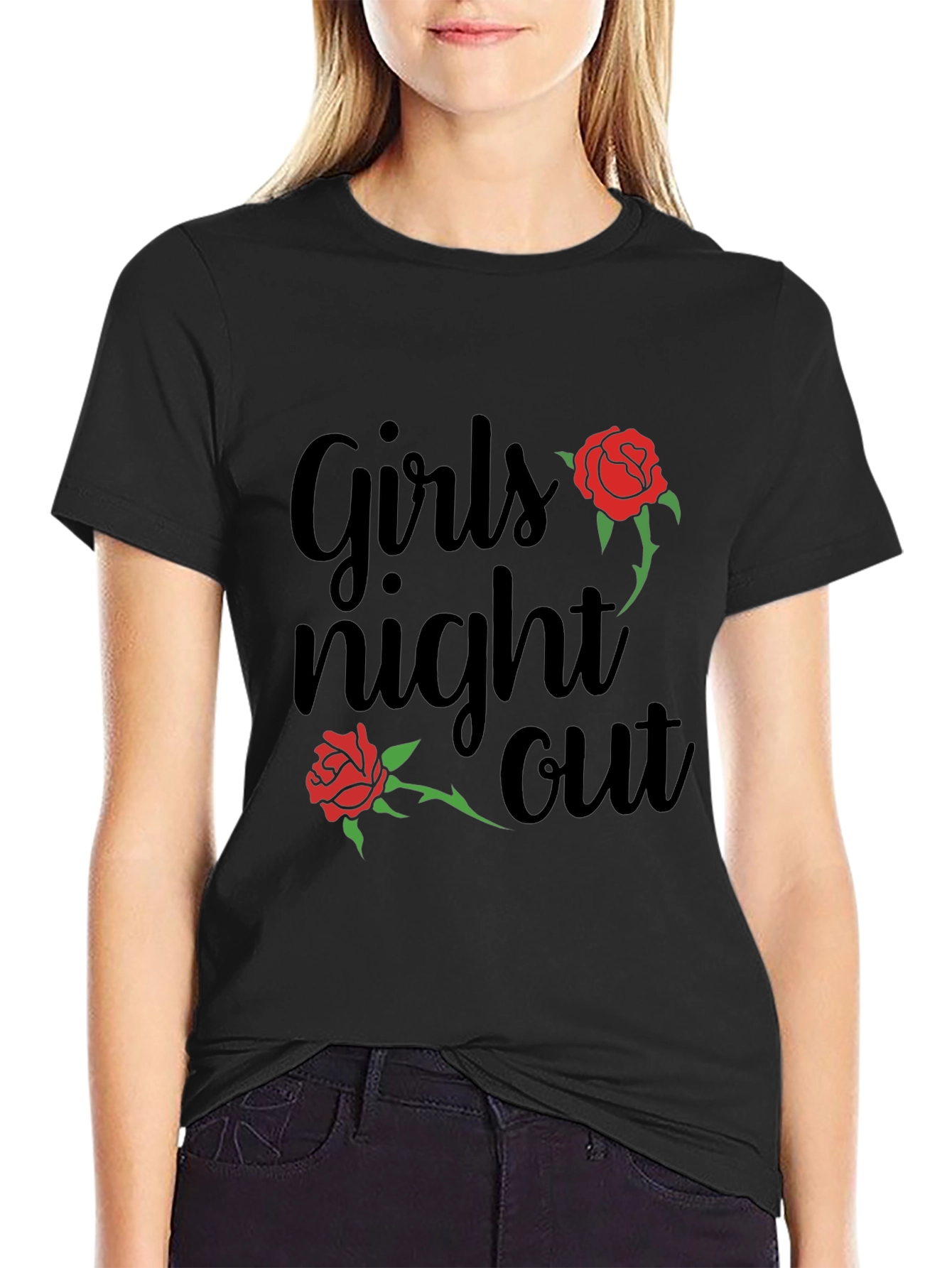 Black Girls Night Out Rose Graphic T-Shirt view 2