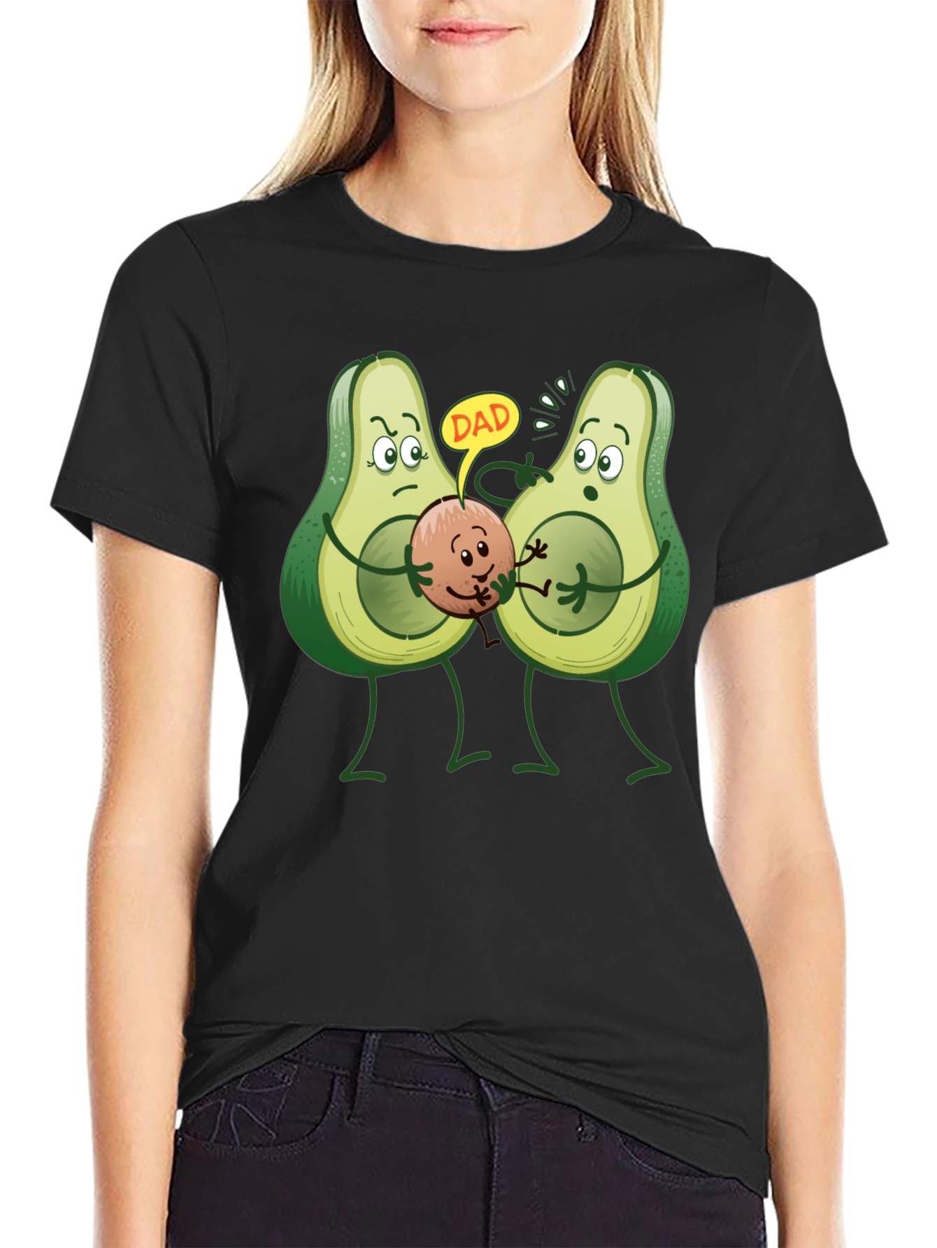 Black Avocado Dad T-Shirt - Humorous Graphic Tee view 2