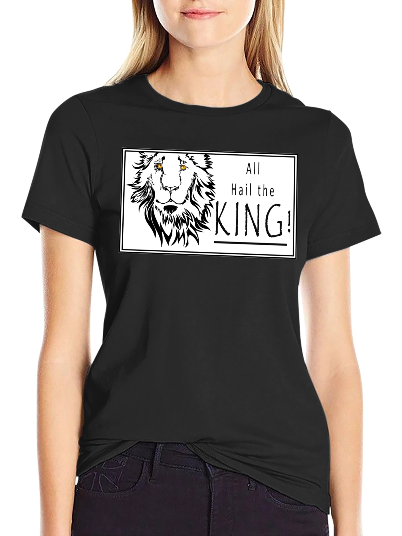 Black All Hail the King Lion Graphic Tee view 2