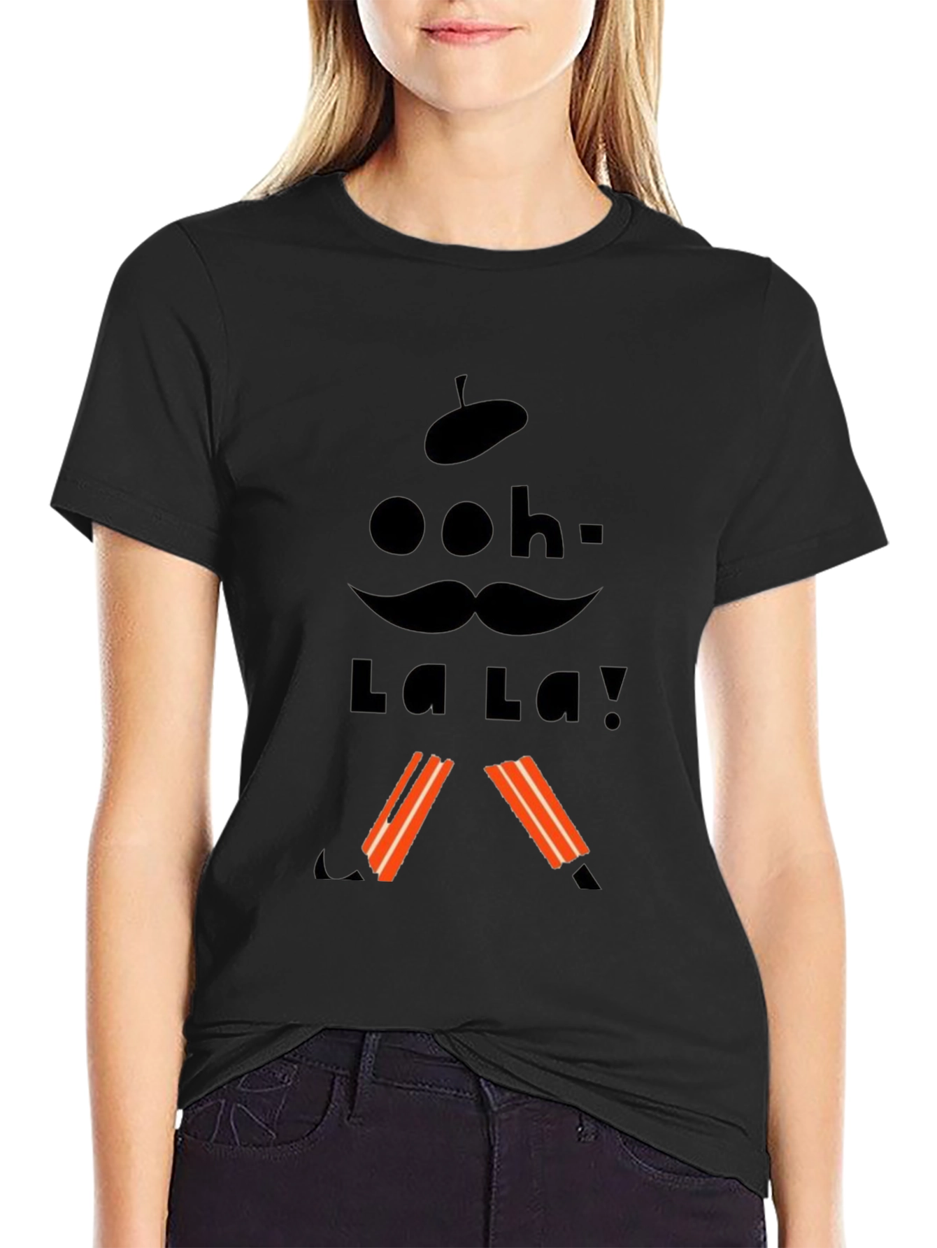 Black Ooh La La Graphic Tee - Parisian Style T-Shirt view 2