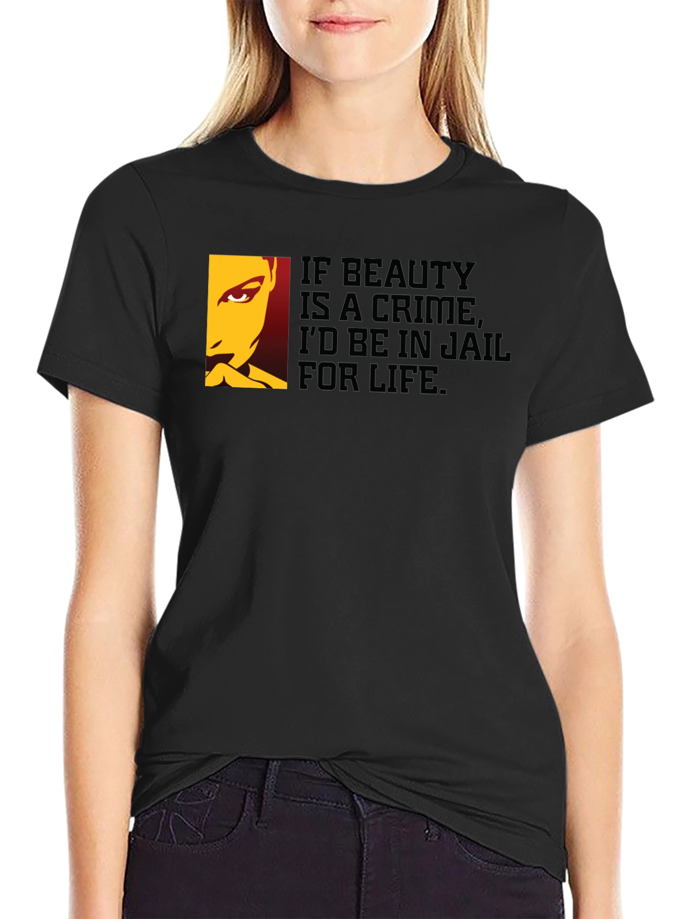 Black Beauty Crime Graphic Tee - Jail for Life Funny T-Shirt view 2