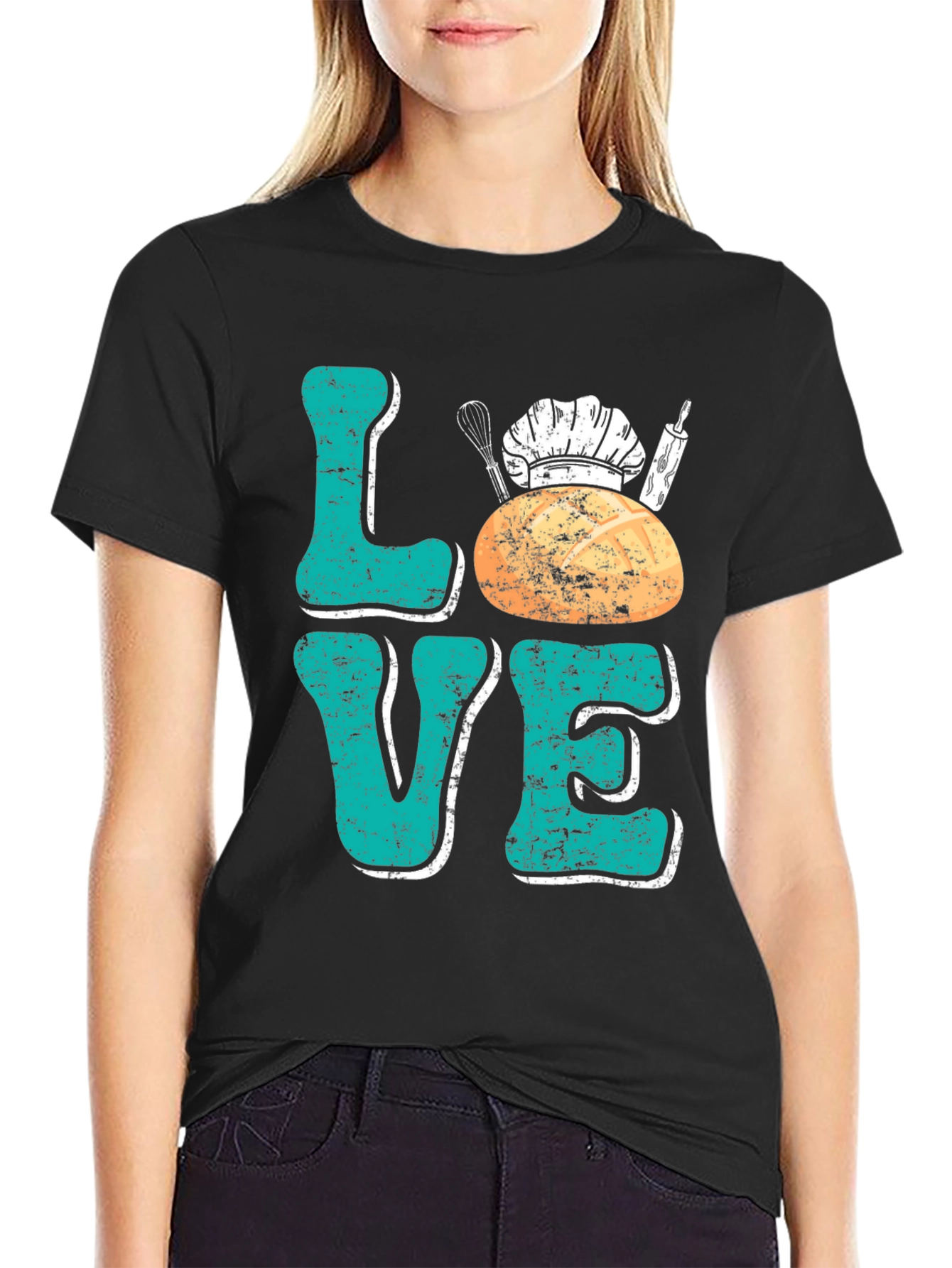 Black Love Baking T-Shirt - Baker Chef Gift Tee view 2