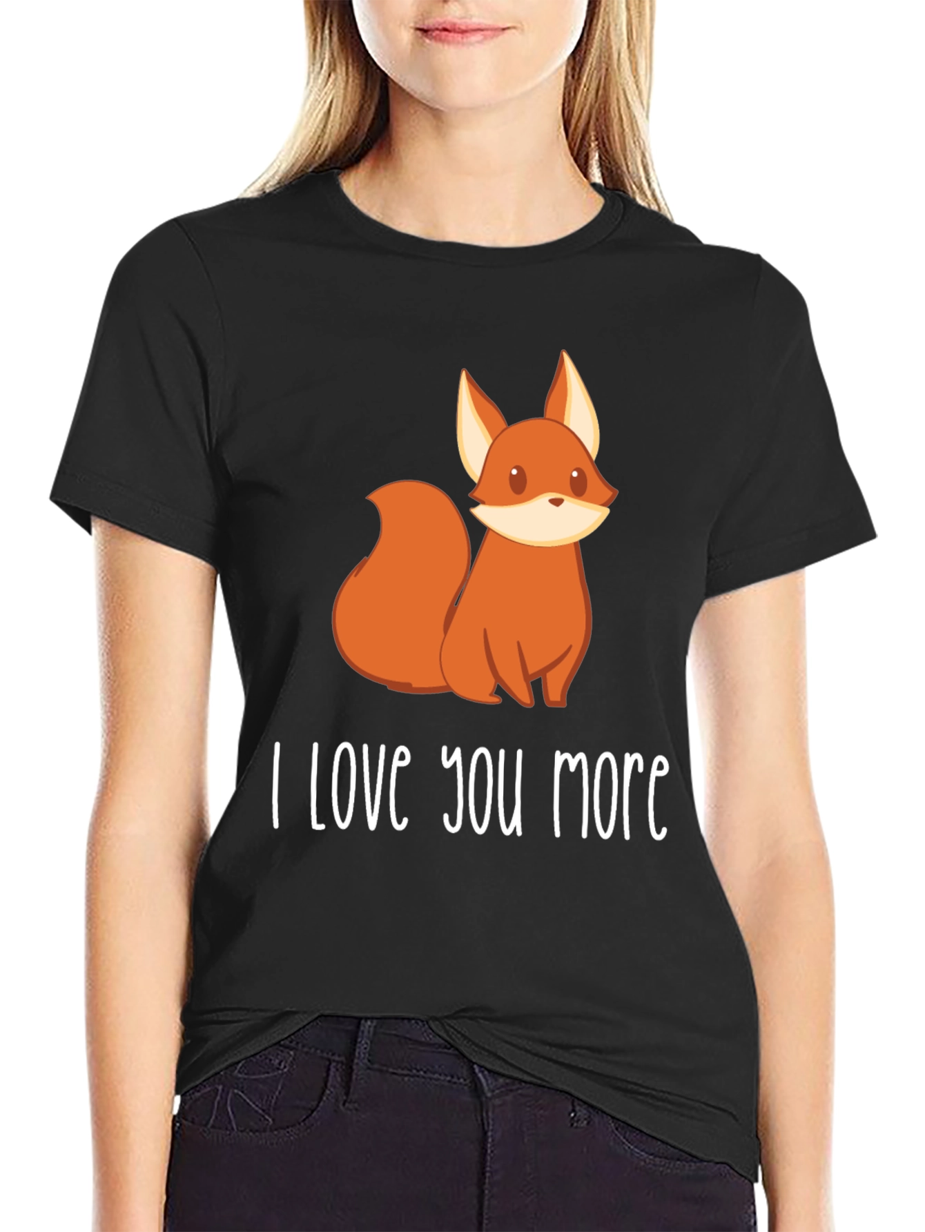 Black I Love You More Fox Graphic Tee view 2