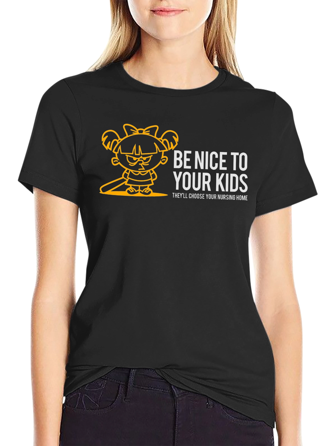 Black Be Nice To Your Kids Graphic Tee view 2