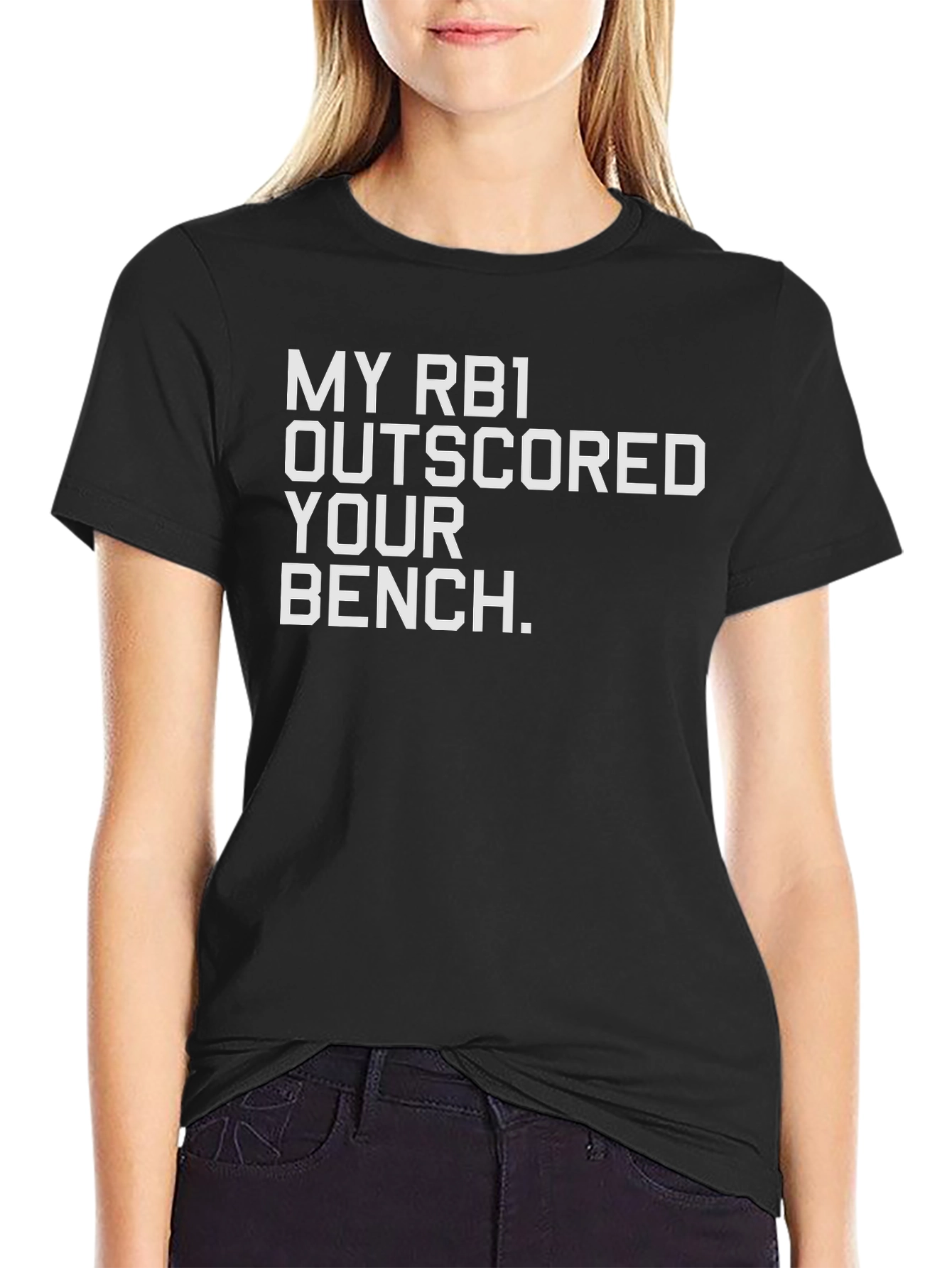 Black My RBI Outscored Your Bench - Baseball T-Shirt view 2