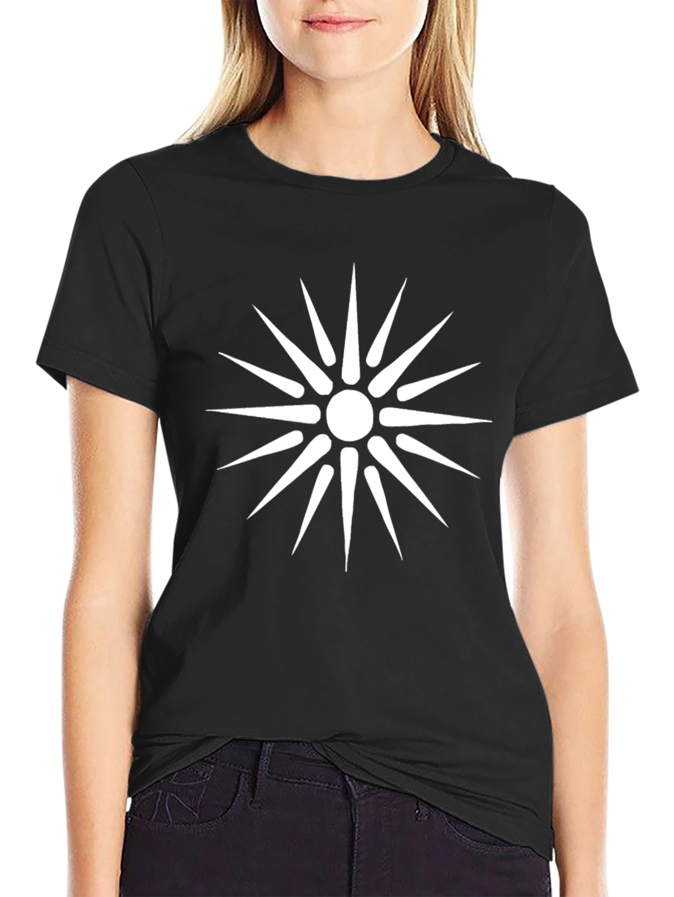 Black Vergina Sun Black T-Shirt view 2